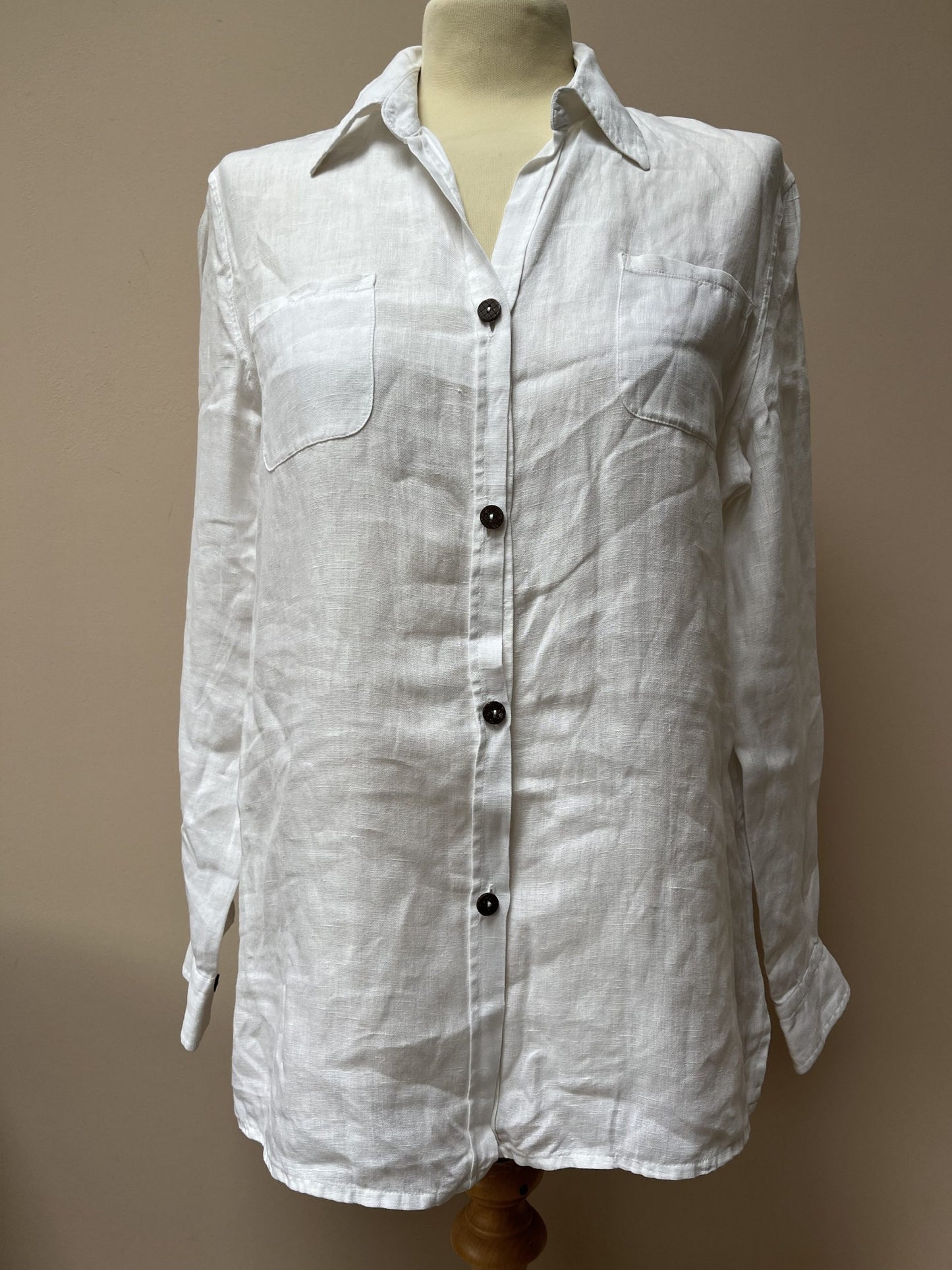 White inen shirt size 8/10