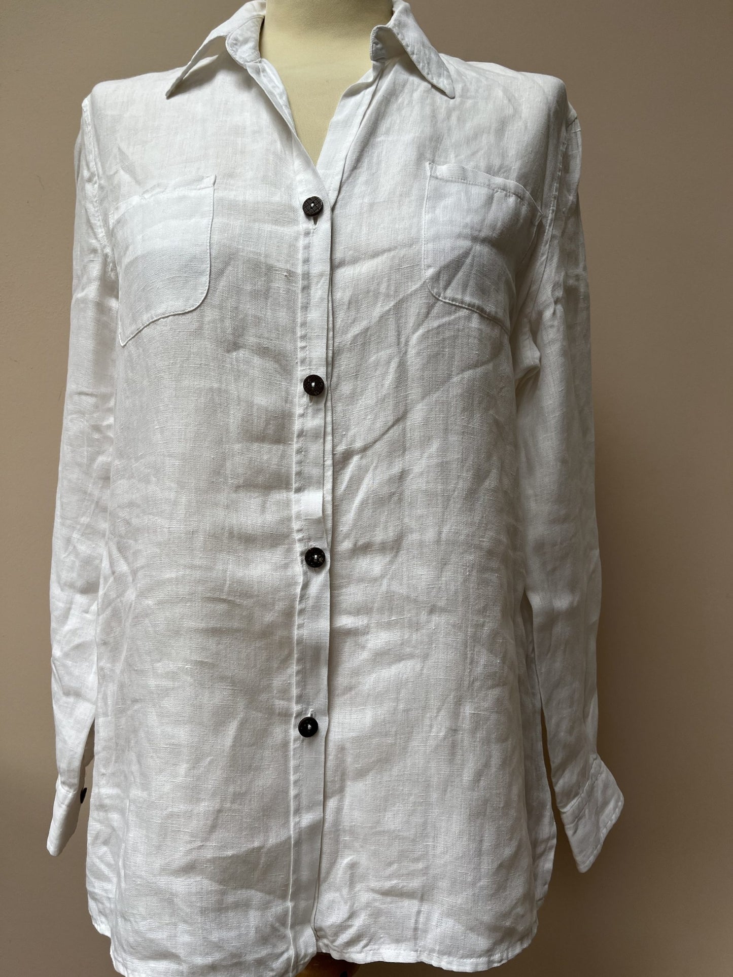 White inen shirt size 8/10