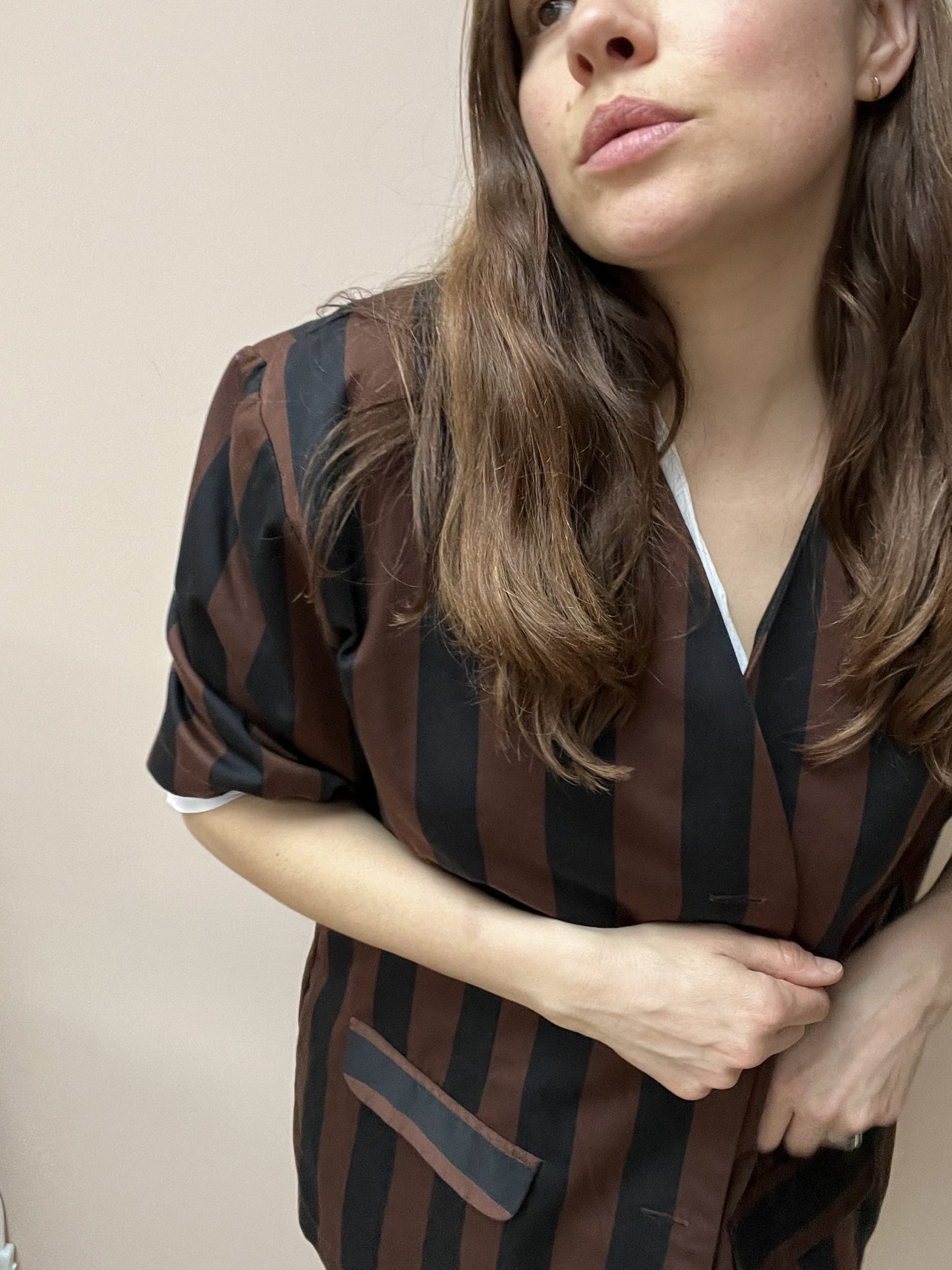 Vintage striped short sleeved blazer size 12-20
