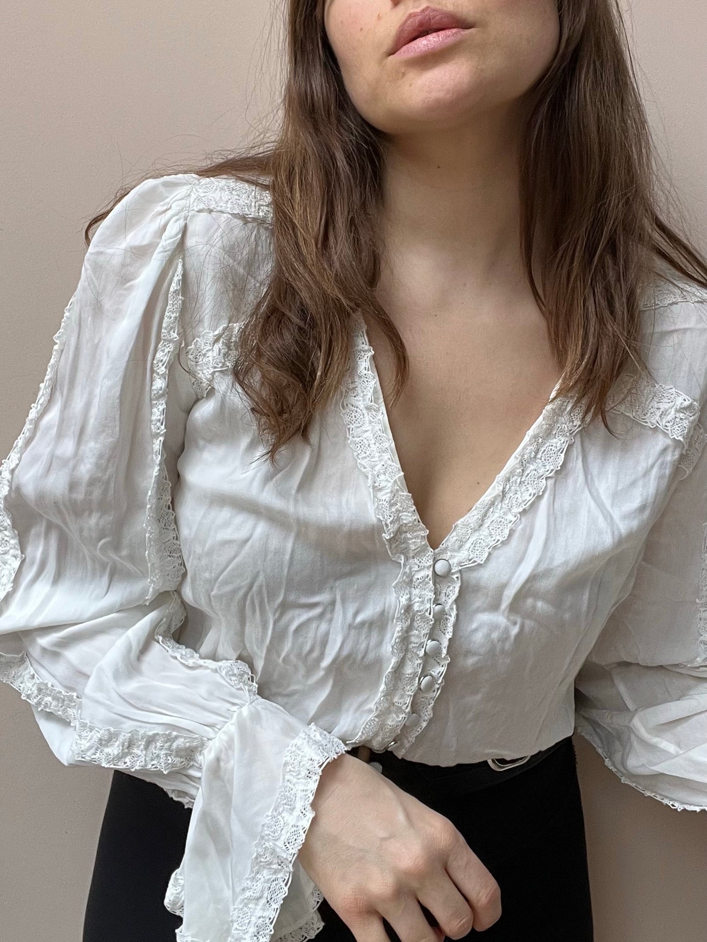 The Kooples lace white shirt size Small