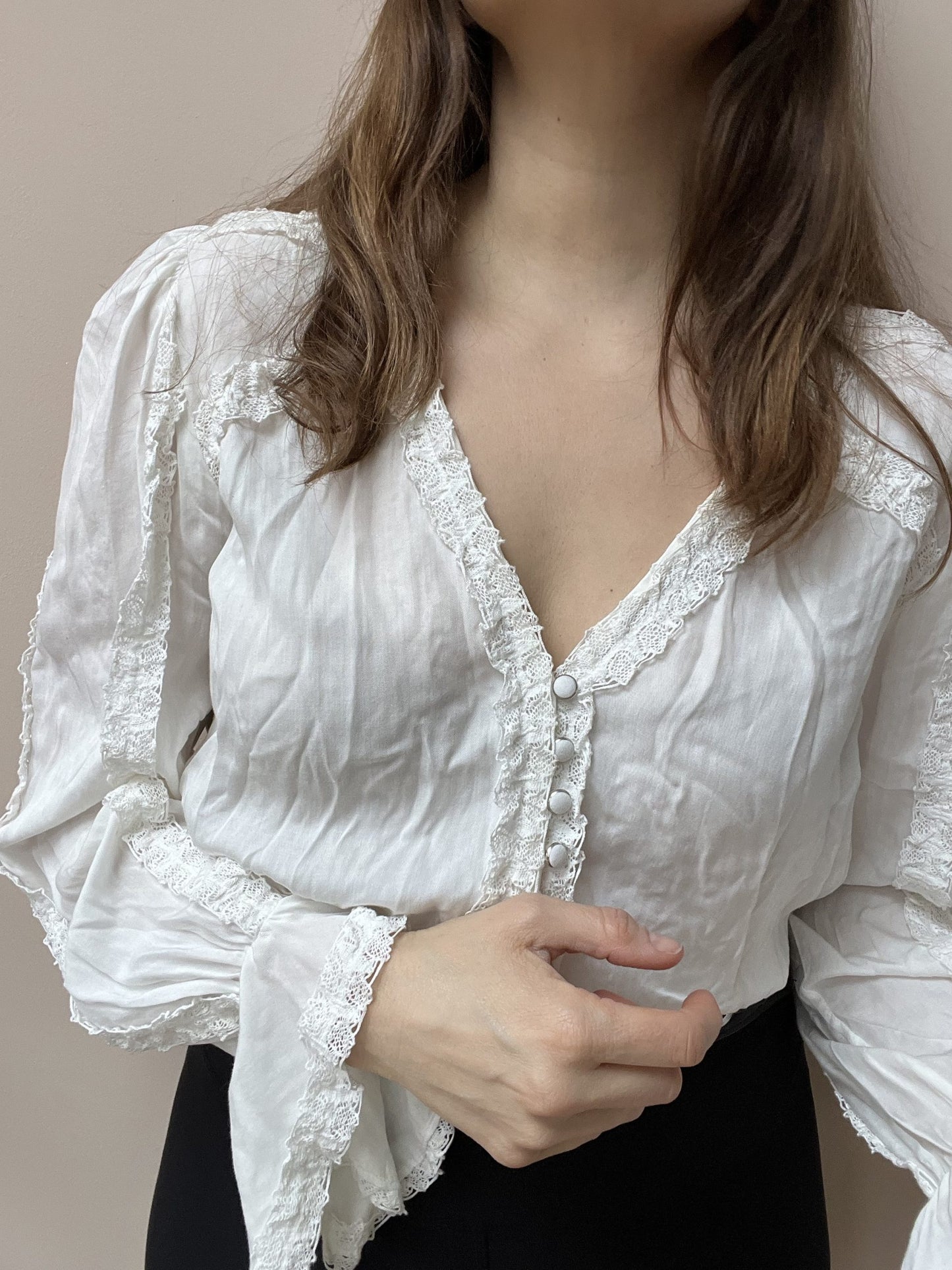 The Kooples lace white shirt size Small