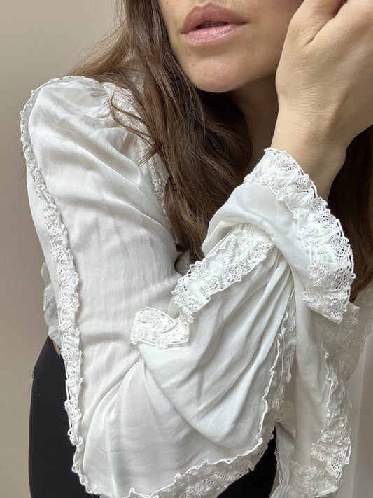 The Kooples lace white shirt size Small