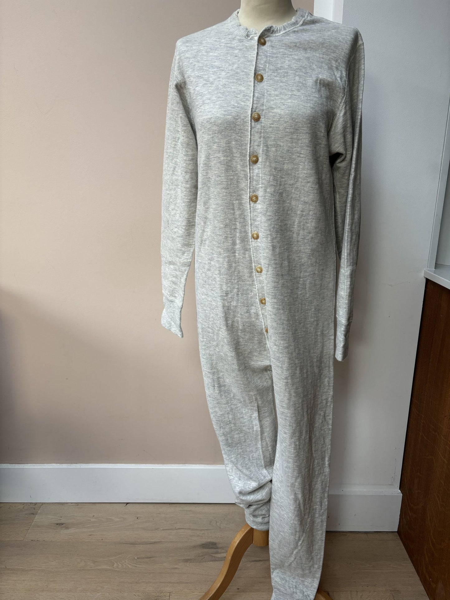 Thermal marl grey wool cotton mix  onesie size 10/12