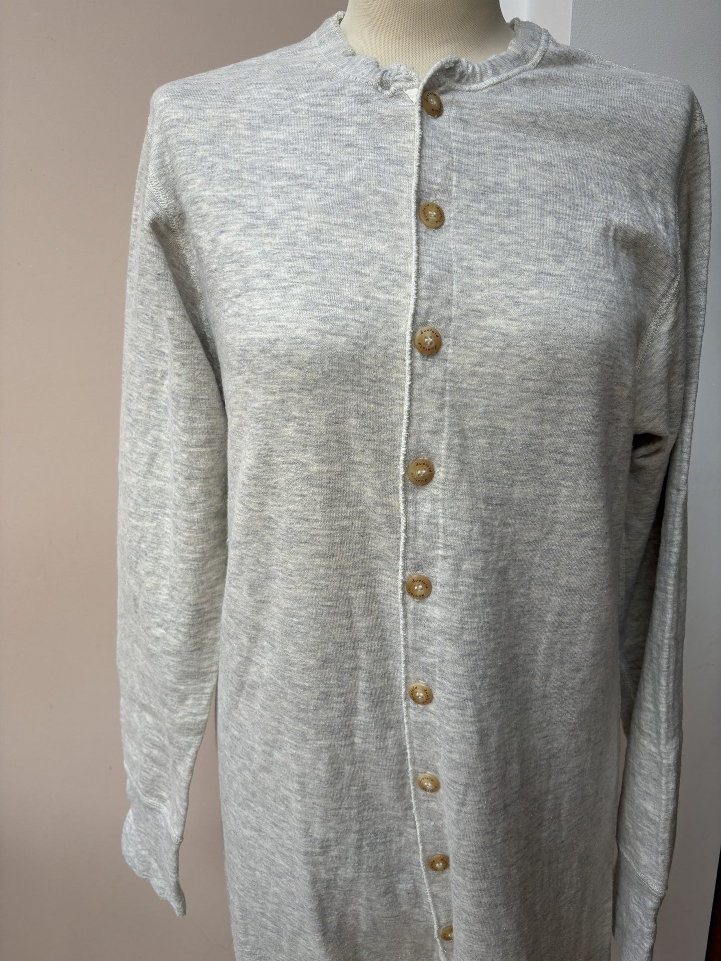 Thermal marl grey wool cotton mix  onesie size 10/12
