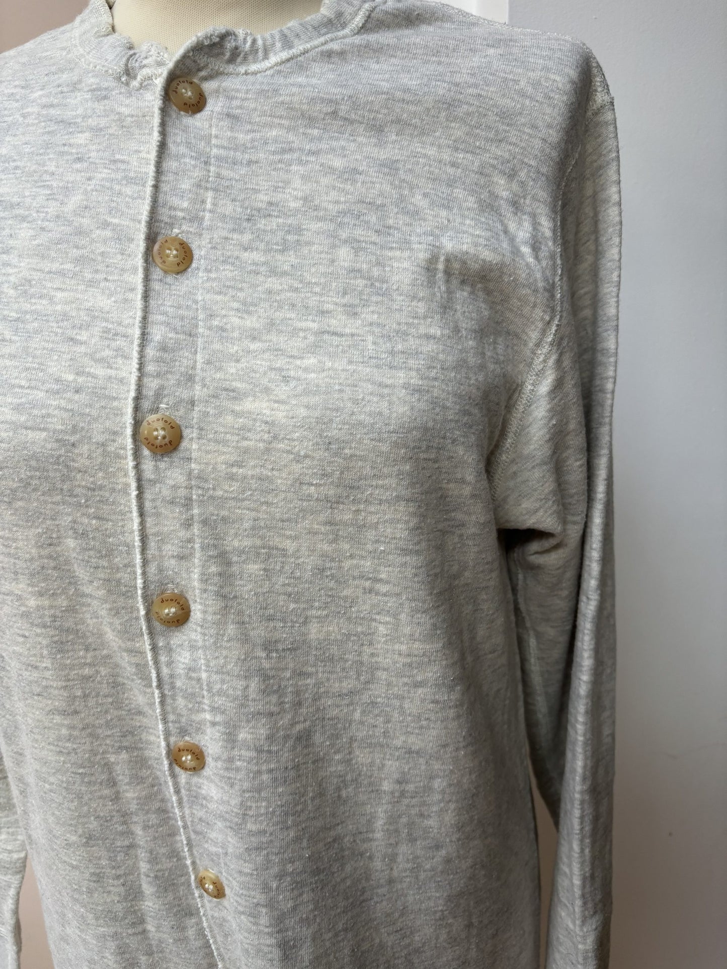 Thermal marl grey wool cotton mix  onesie size 10/12