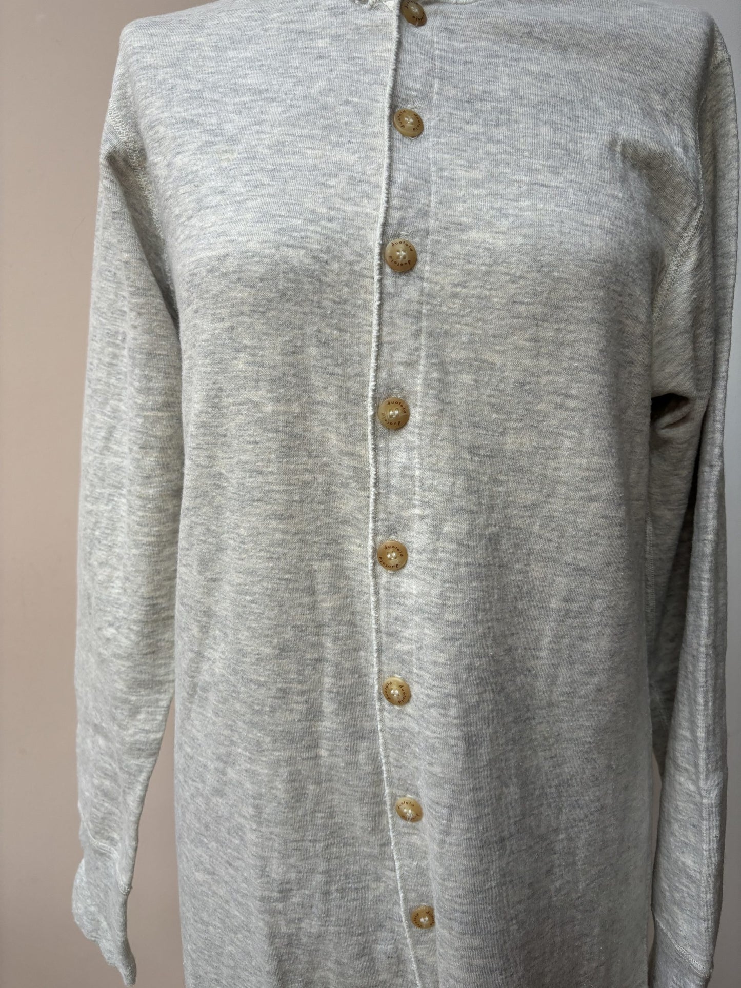 Thermal marl grey wool cotton mix  onesie size 10/12