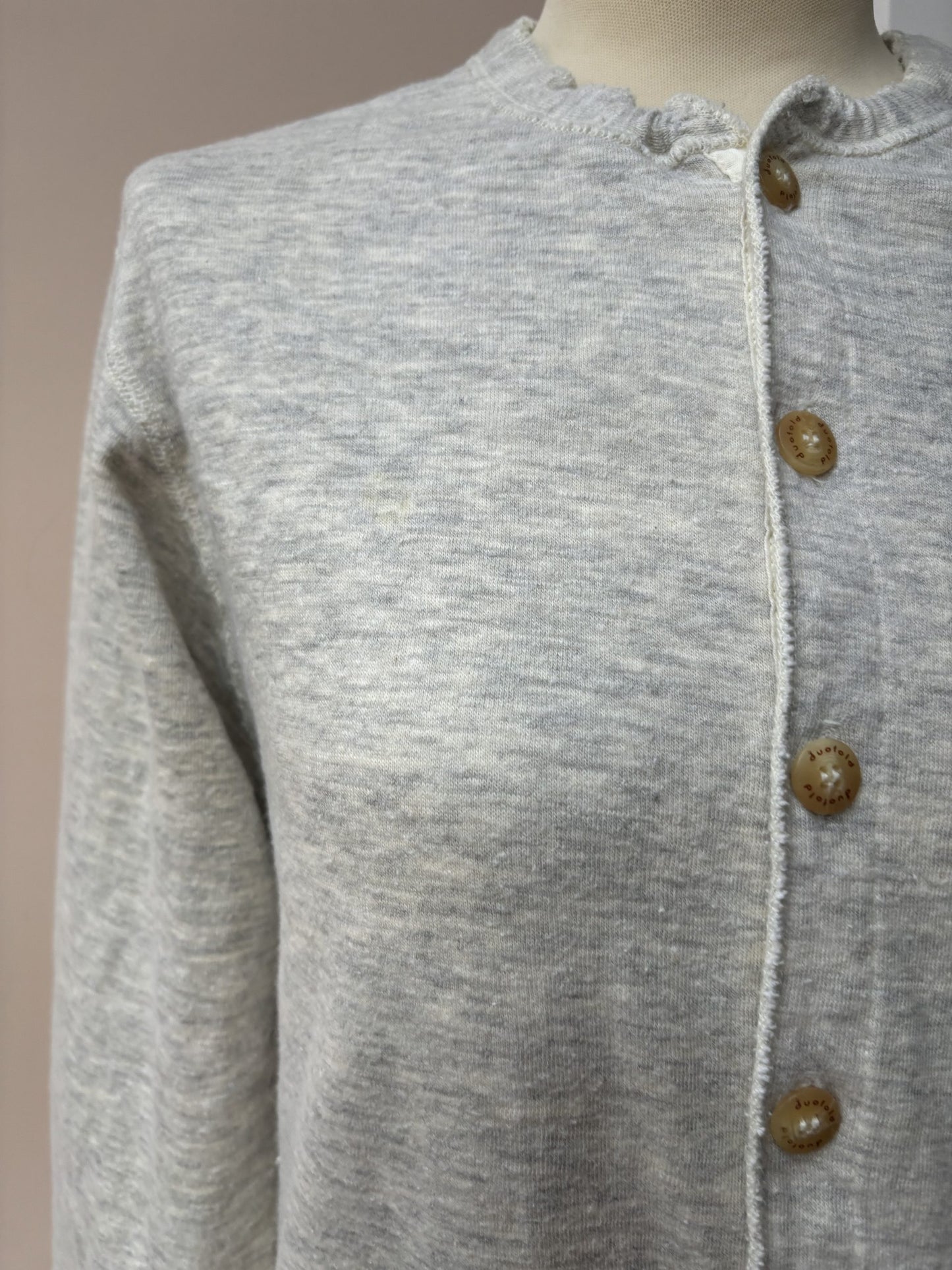 Thermal marl grey wool cotton mix  onesie size 10/12