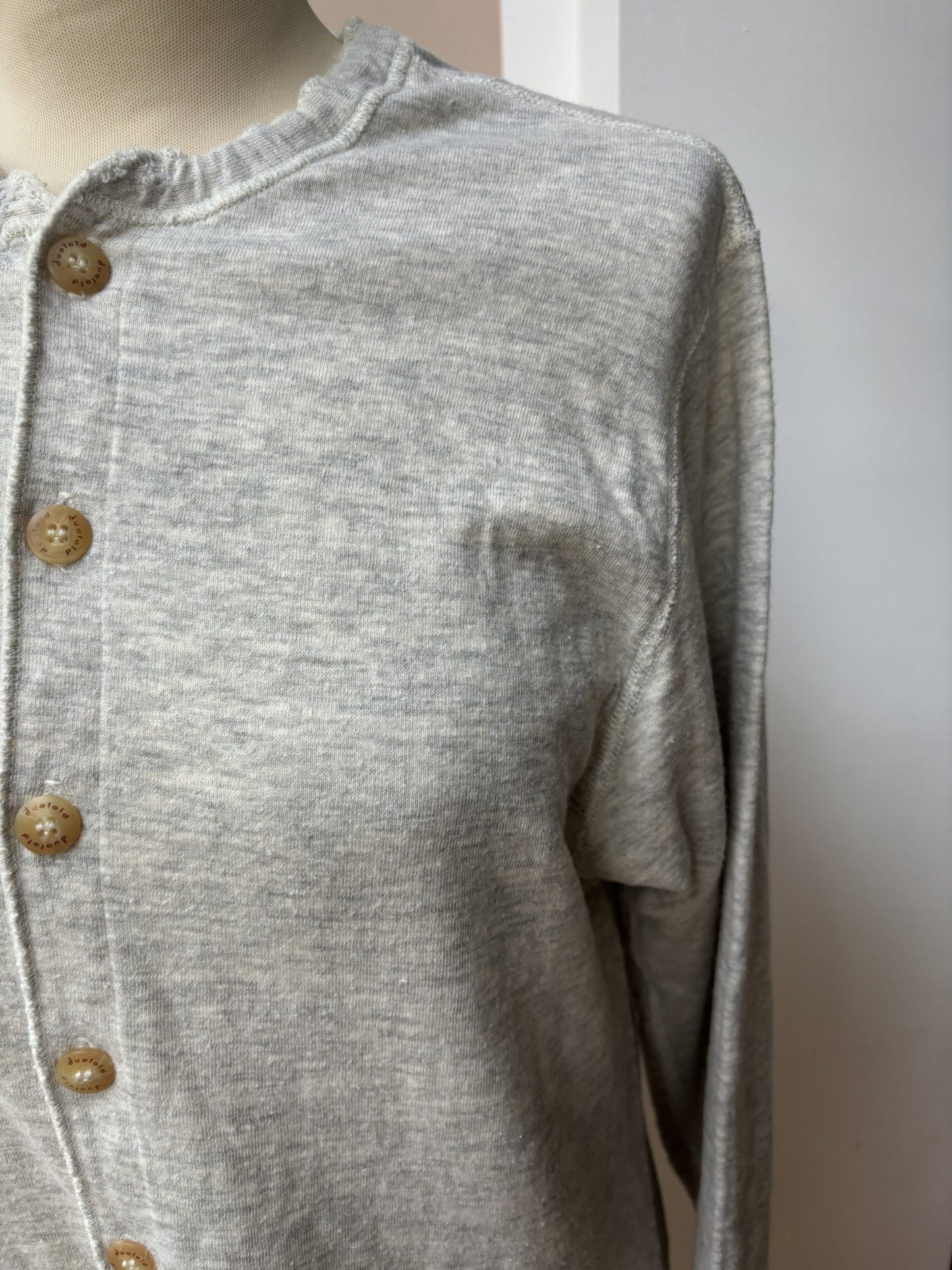 Thermal marl grey wool cotton mix  onesie size 10/12