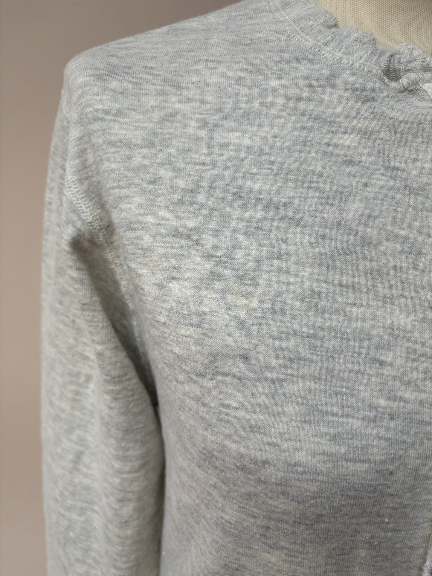 Thermal marl grey wool cotton mix  onesie size 10/12