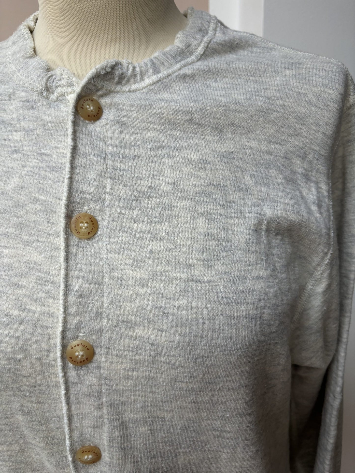 Thermal marl grey wool cotton mix  onesie size 10/12