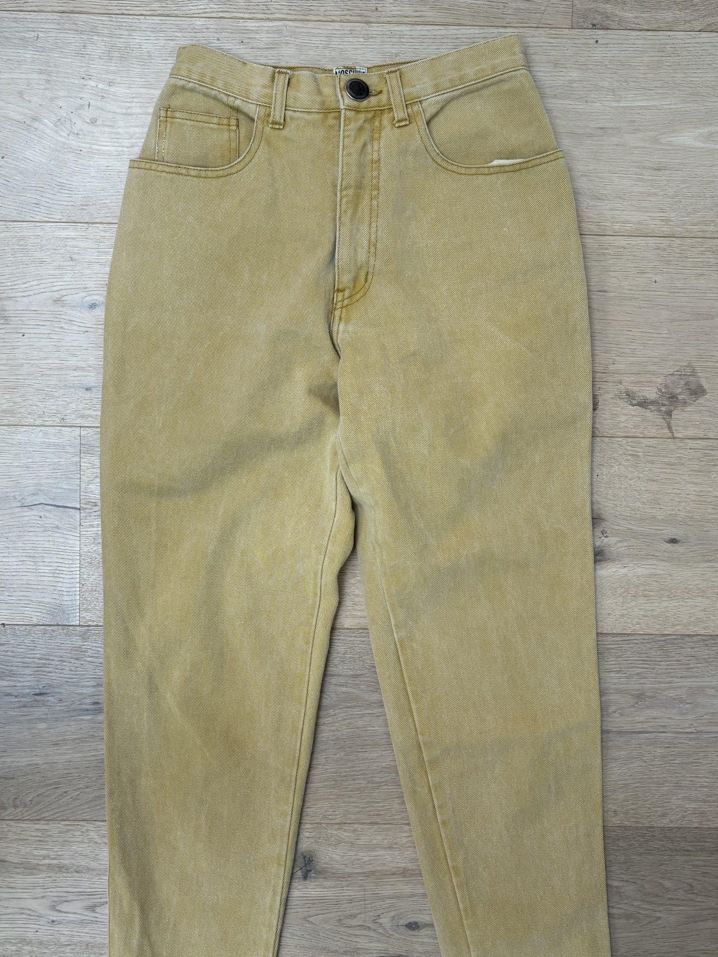 Moschino dusky yellow jeans size 8