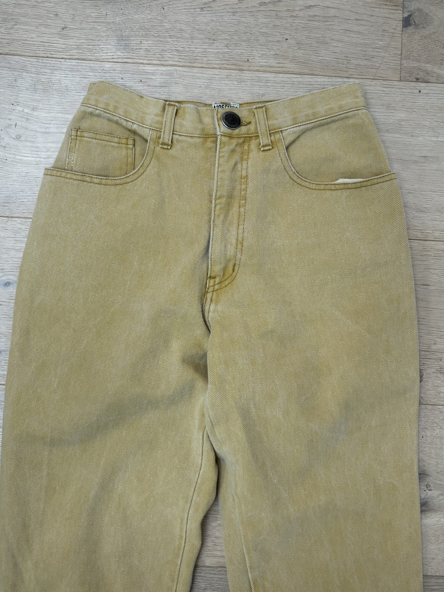 Moschino dusky yellow jeans size 8