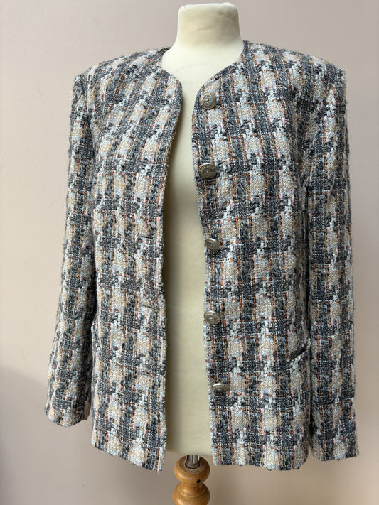 vintage check tweed jacket size 10/12