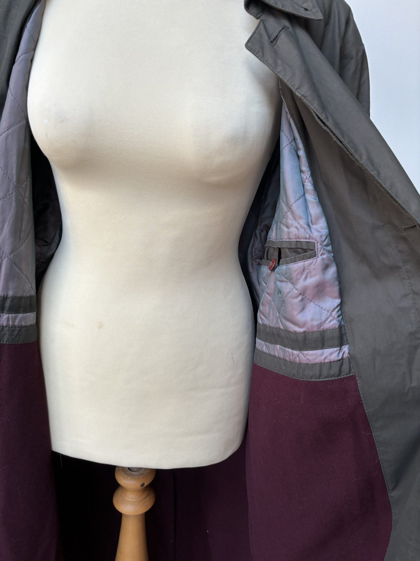 Long green coat, fully lined size 12