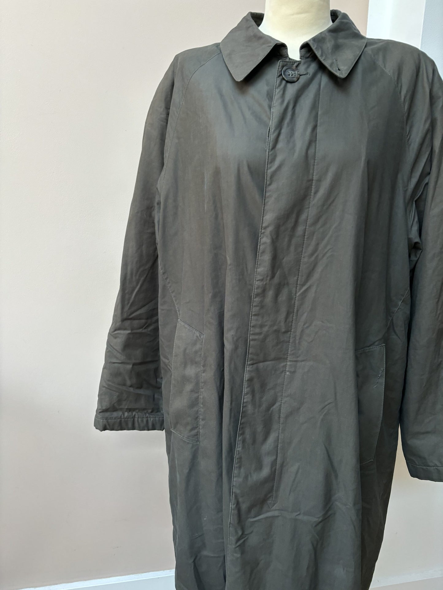 Long green coat, fully lined size 12