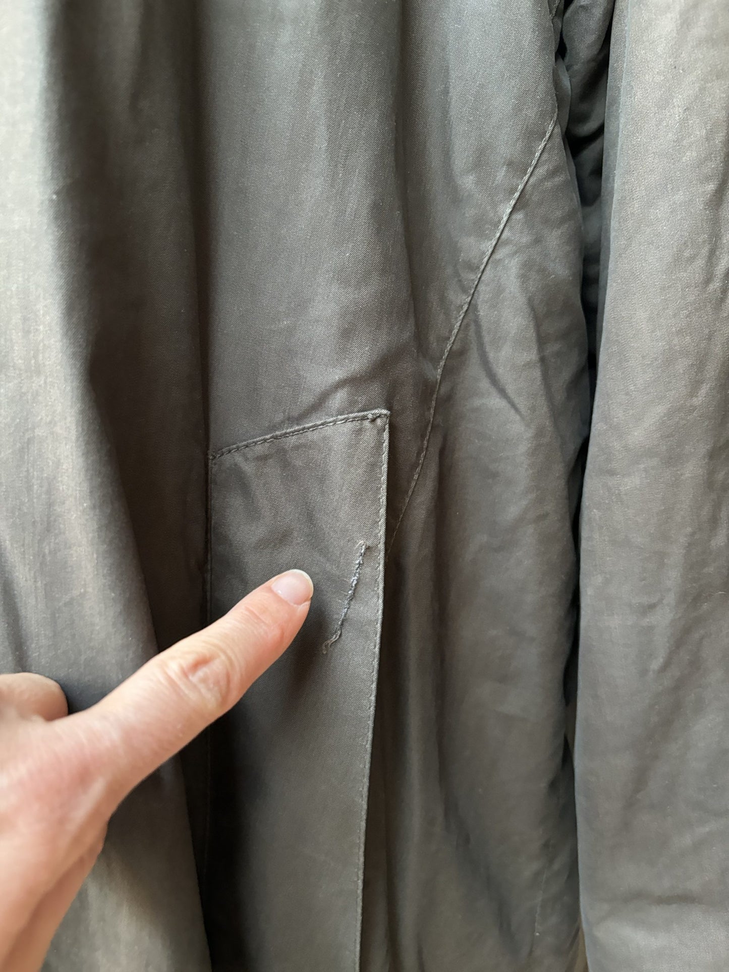 Long green coat, fully lined size 12