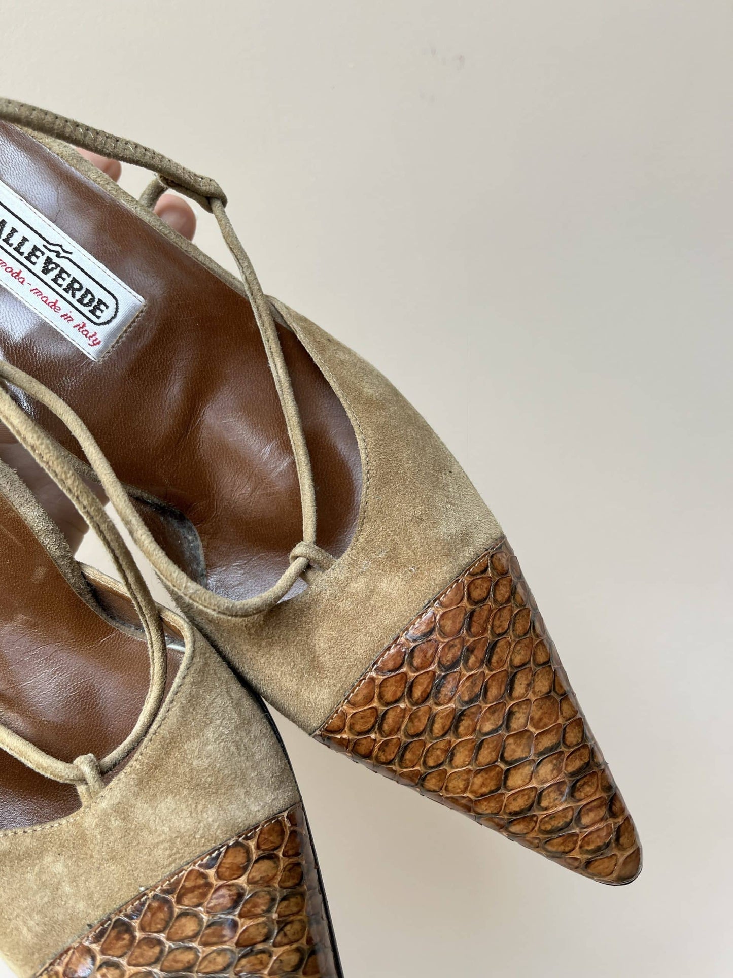 Leather sling back heels size uk5