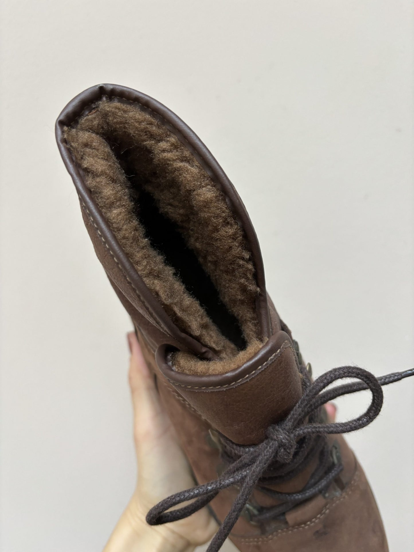 Brown suede boots fleece lined UK5