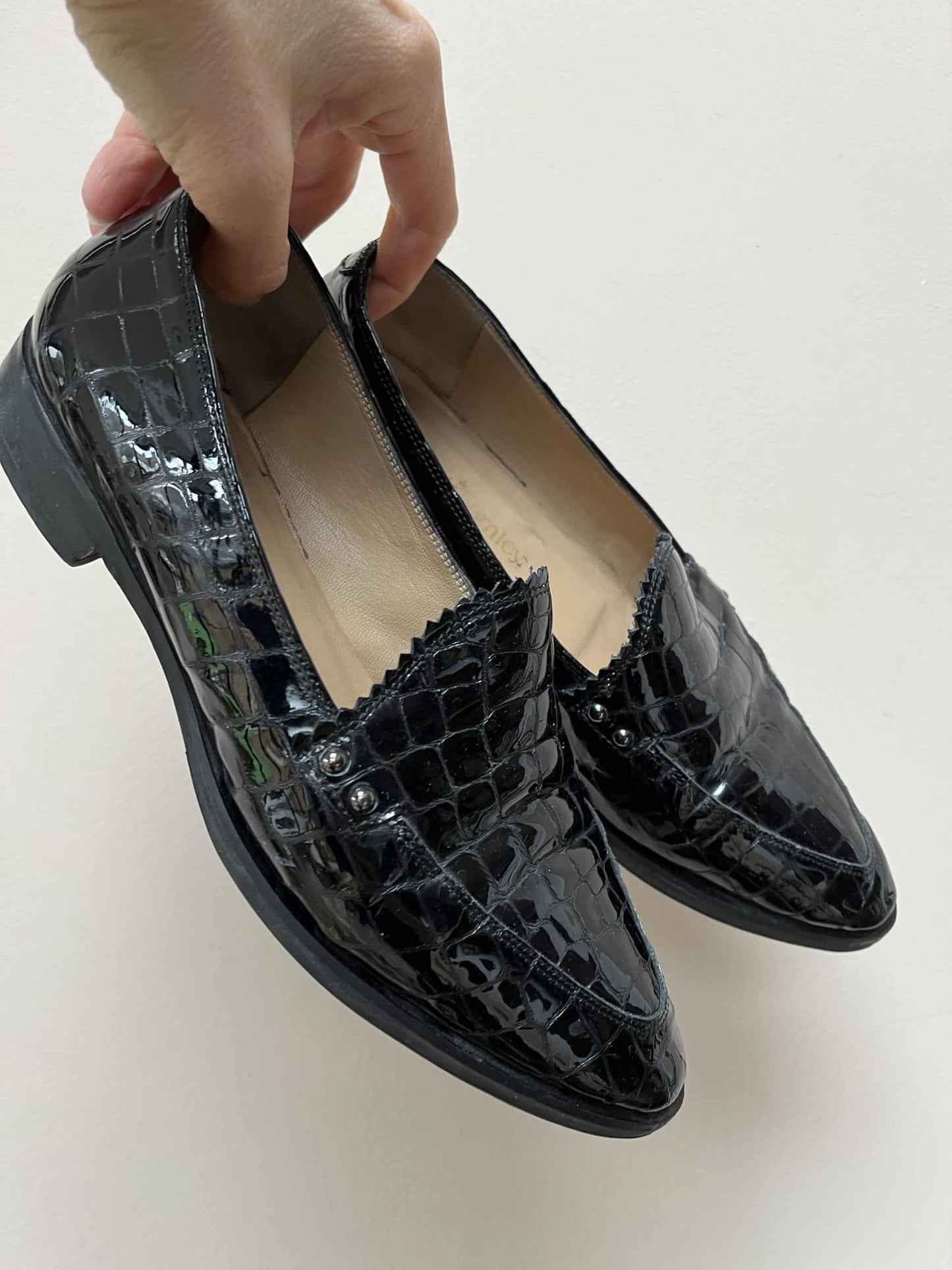 Russell & Bromley black leather mules uk4.5