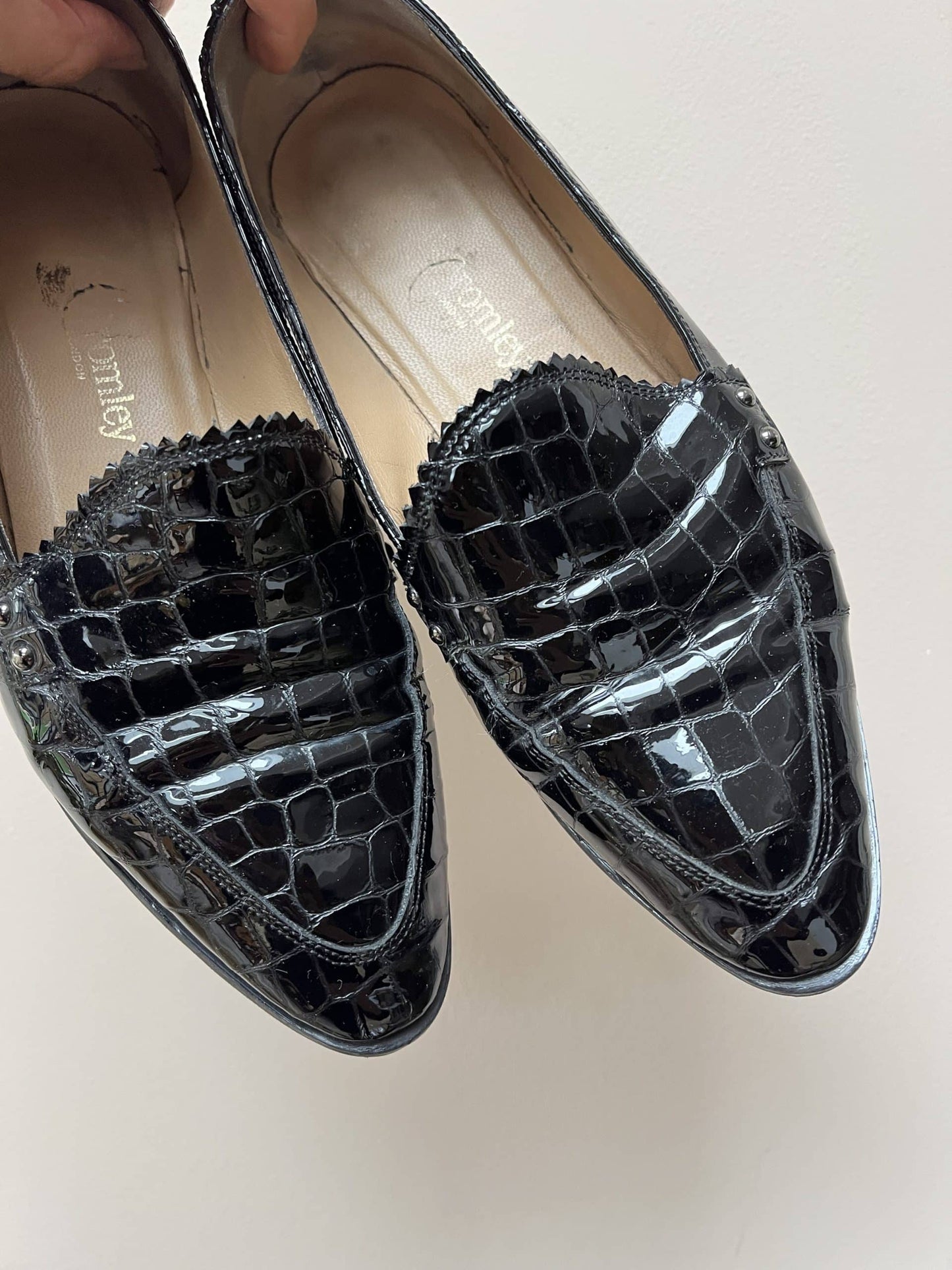 Russell & Bromley black leather mules uk4.5