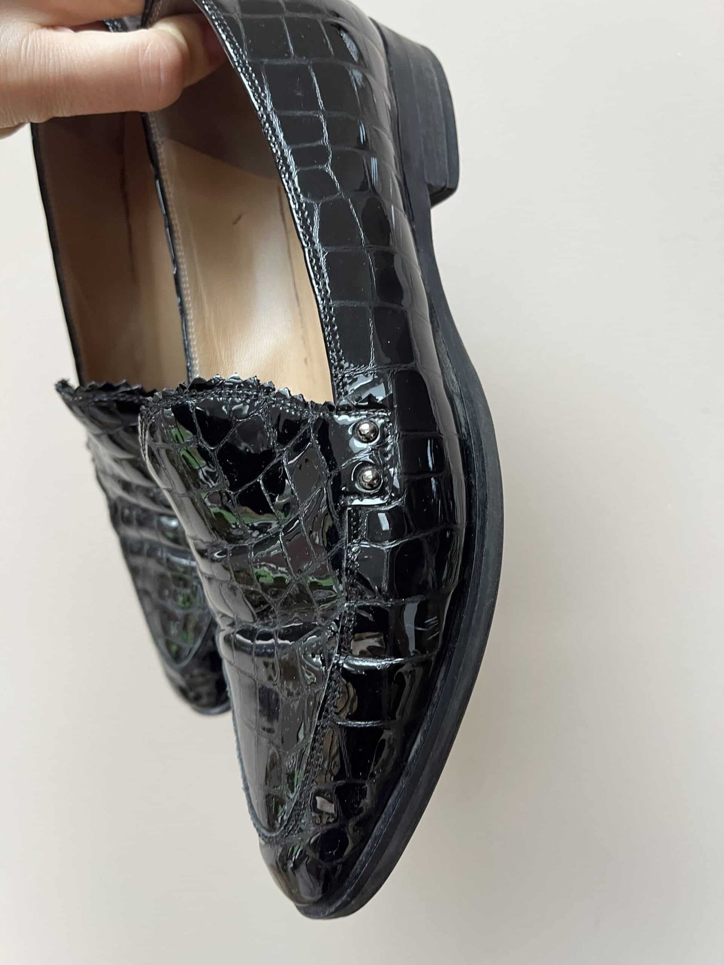 Russell & Bromley black leather mules uk4.5