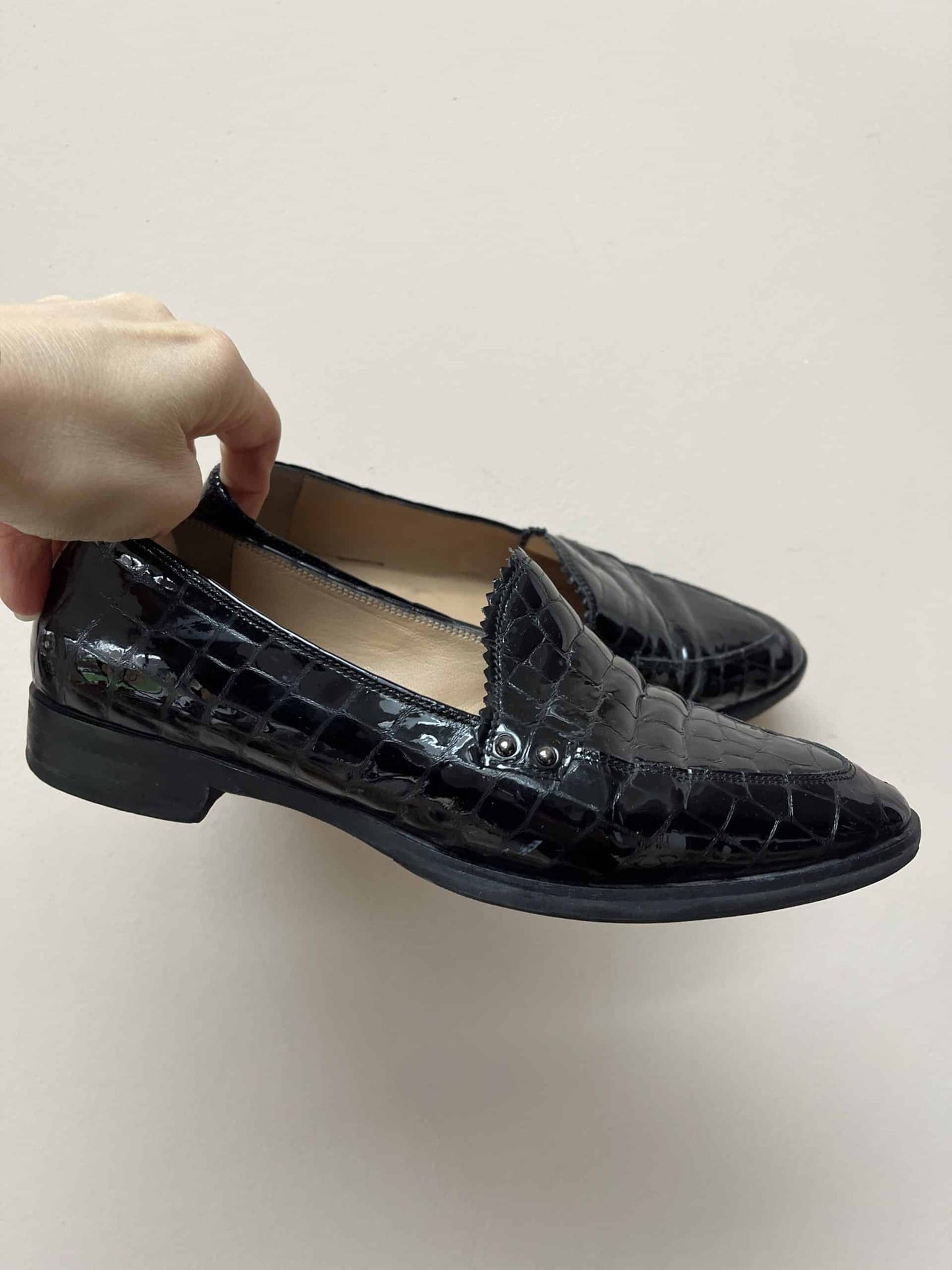 Russell & Bromley black leather mules uk4.5