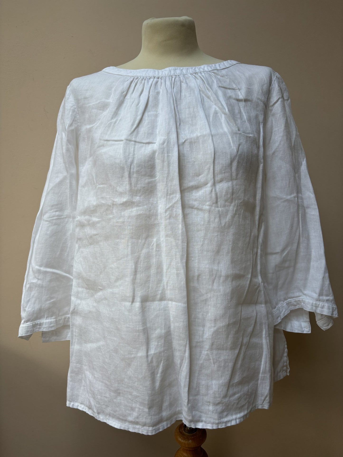 White linen top size 12