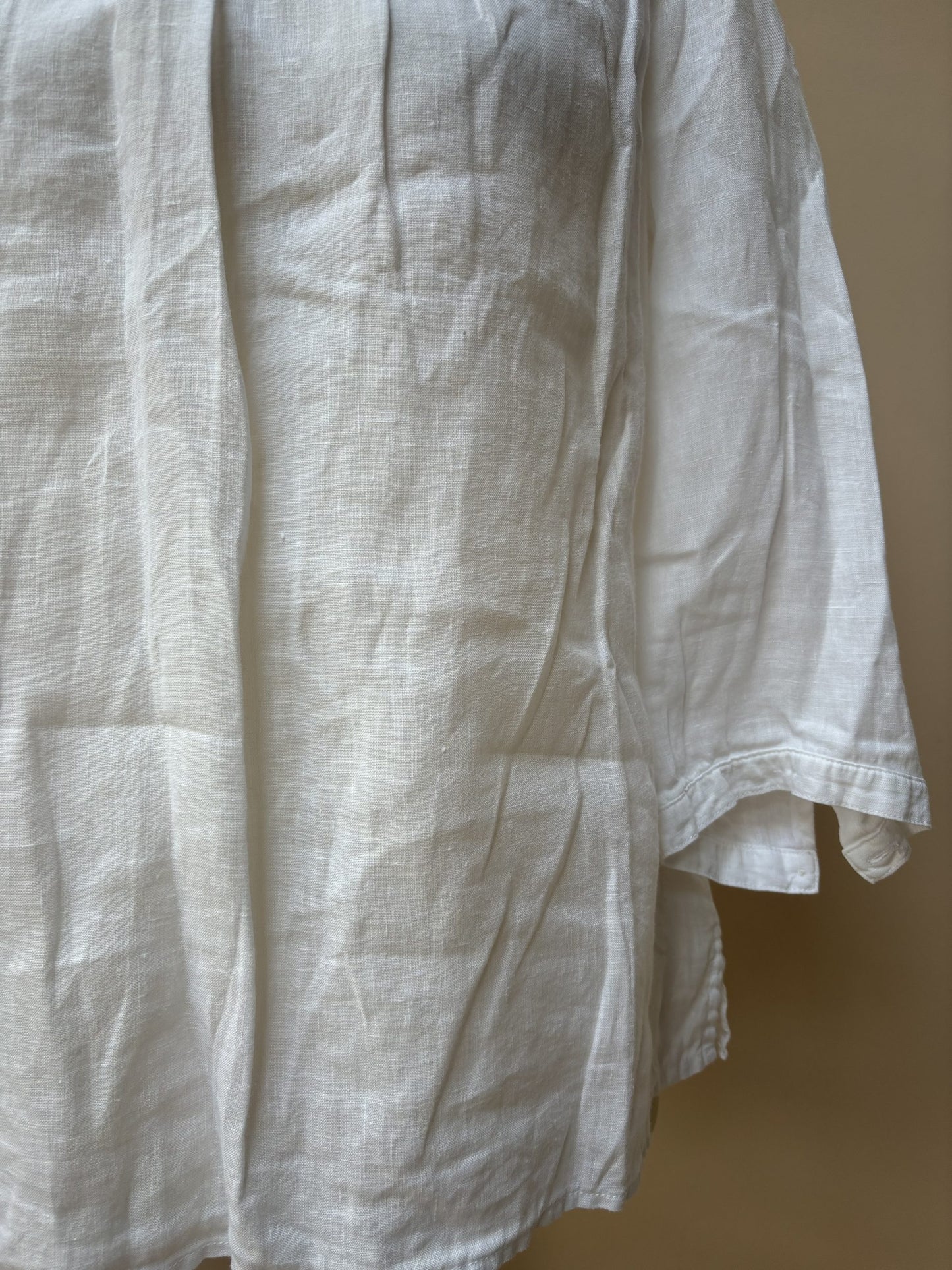 White linen top size 12