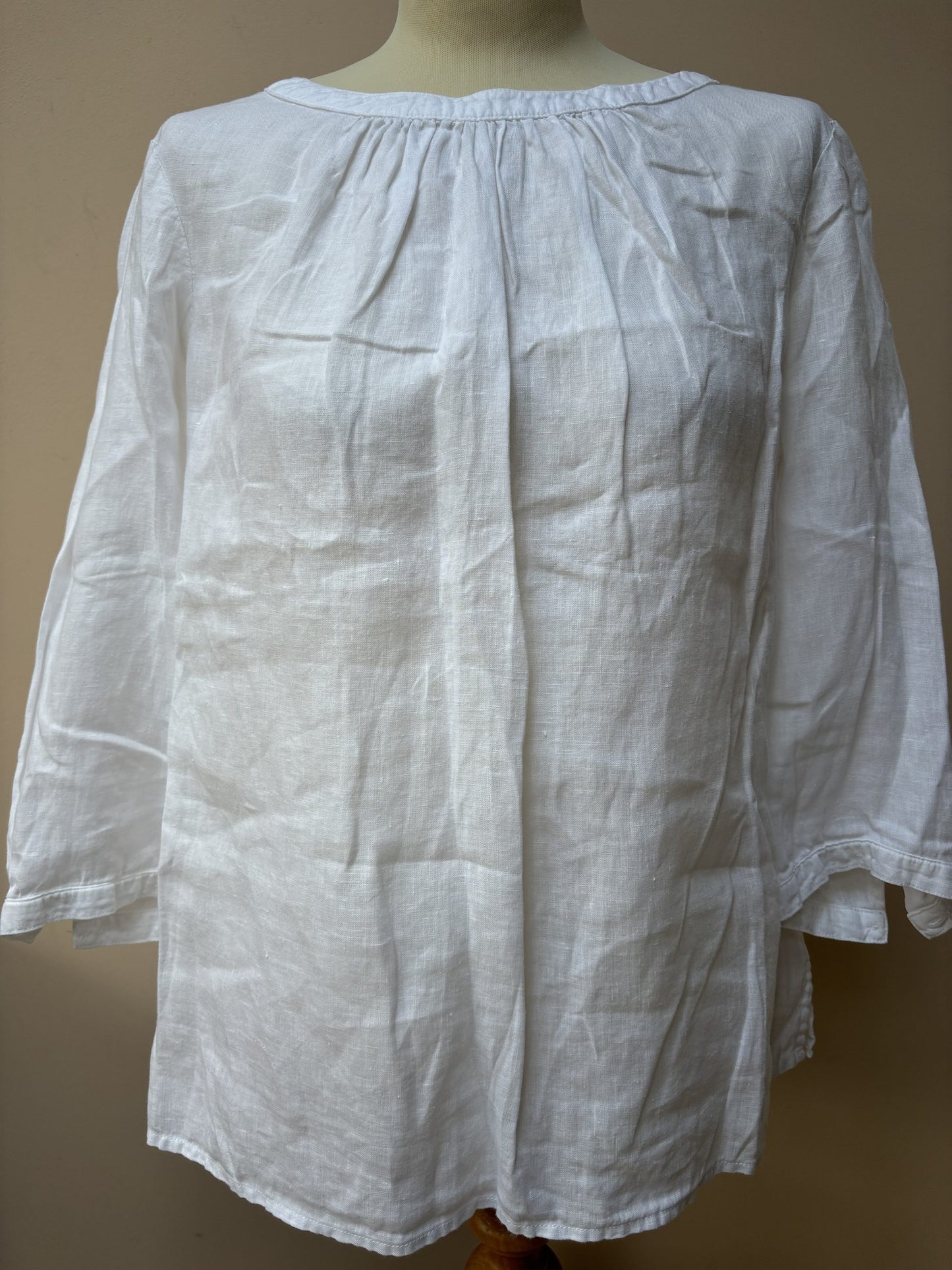 White linen top size 12