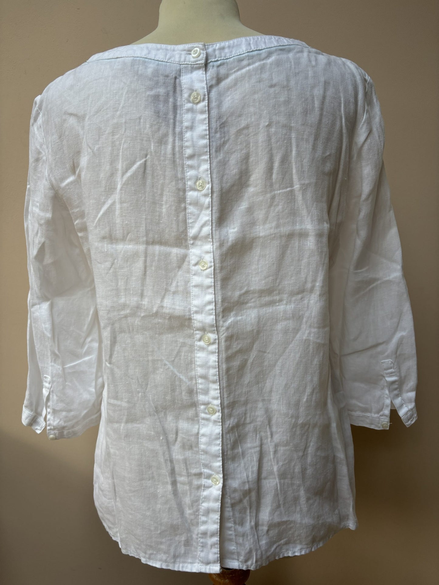 White linen top size 12