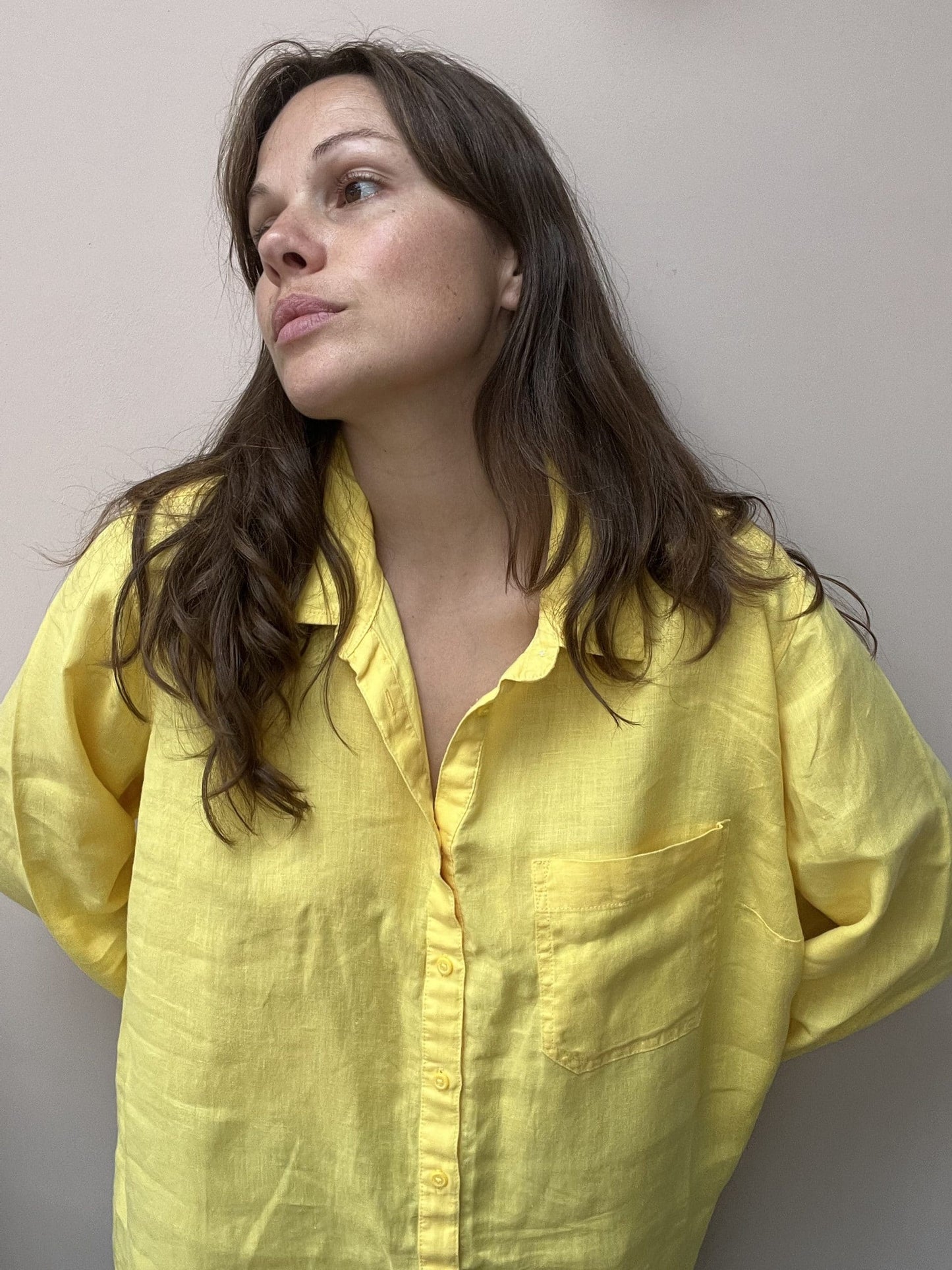 Yellow linen shirt size 20