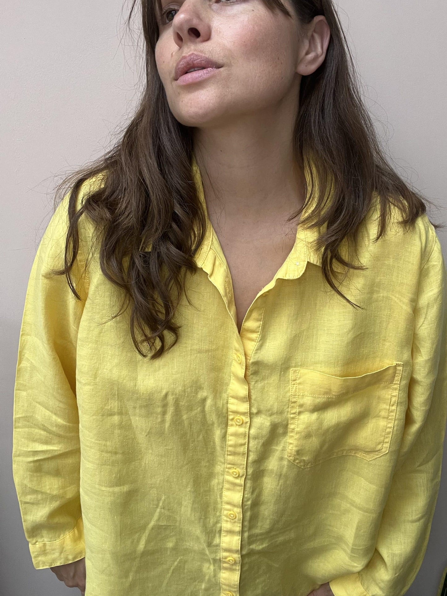 Yellow linen shirt size 20