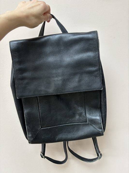 Black leather rucksack