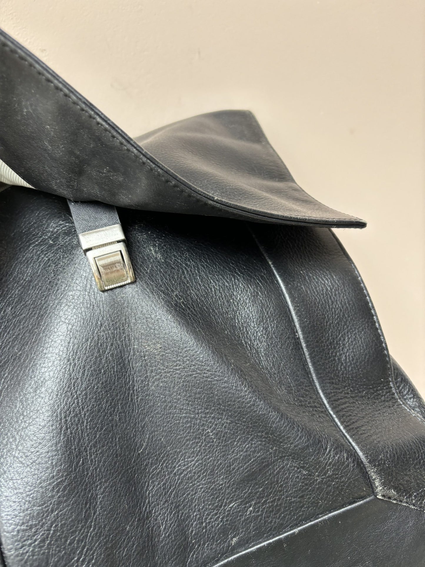 Black leather rucksack