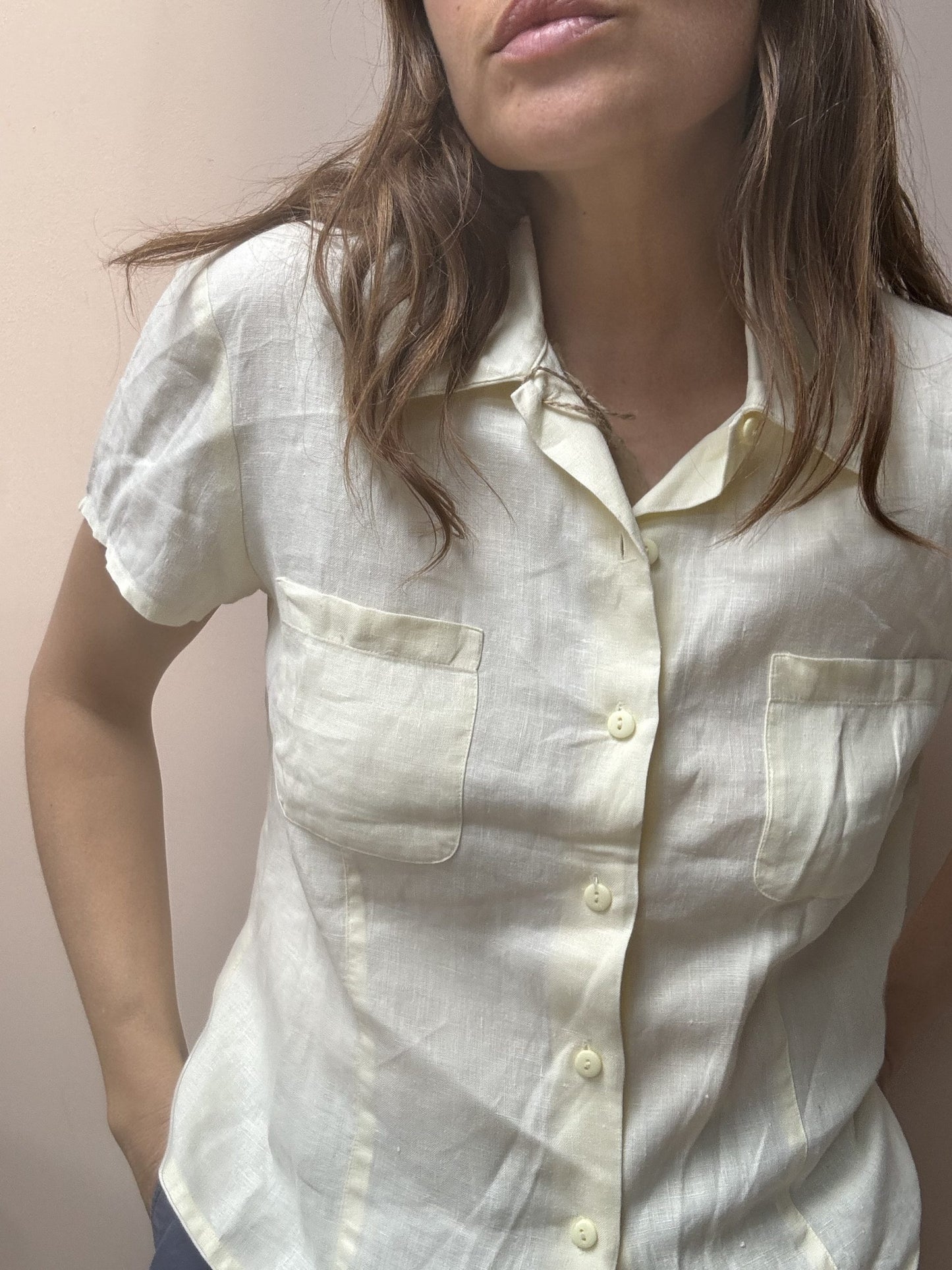 Cream linen top size 8/10