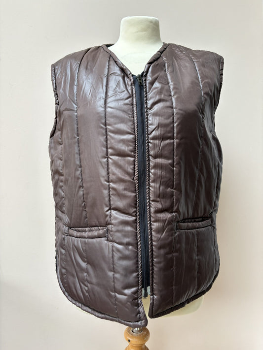 Vintage brown quilted waistcoat size M/L