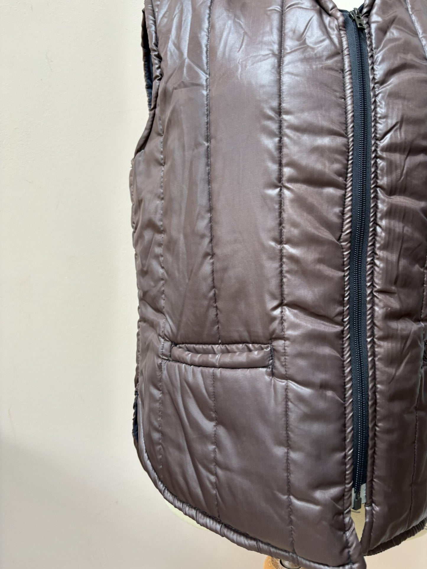 Vintage brown quilted waistcoat size M/L
