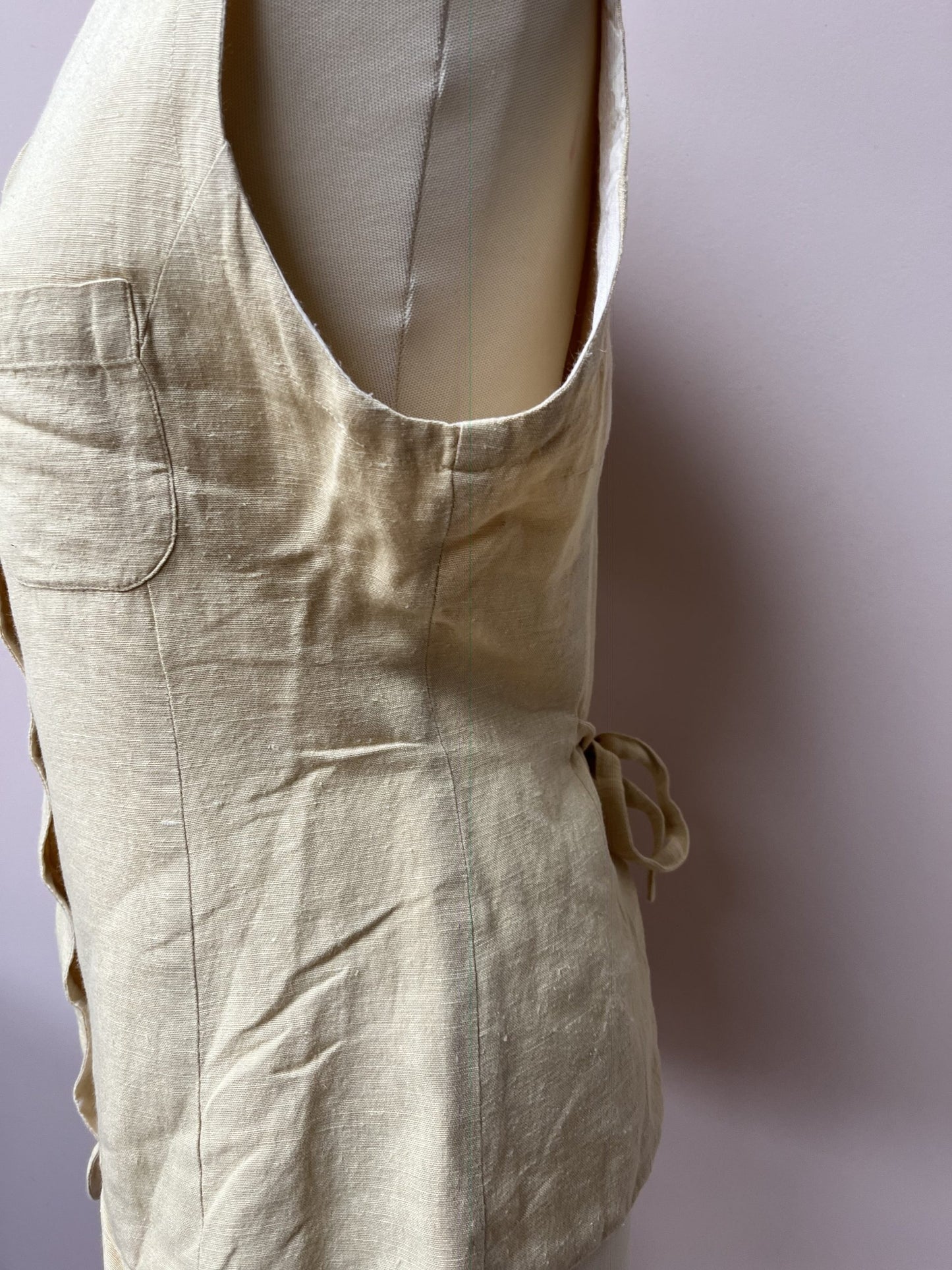 Vintage cotton linen waistcoat size 8/10
