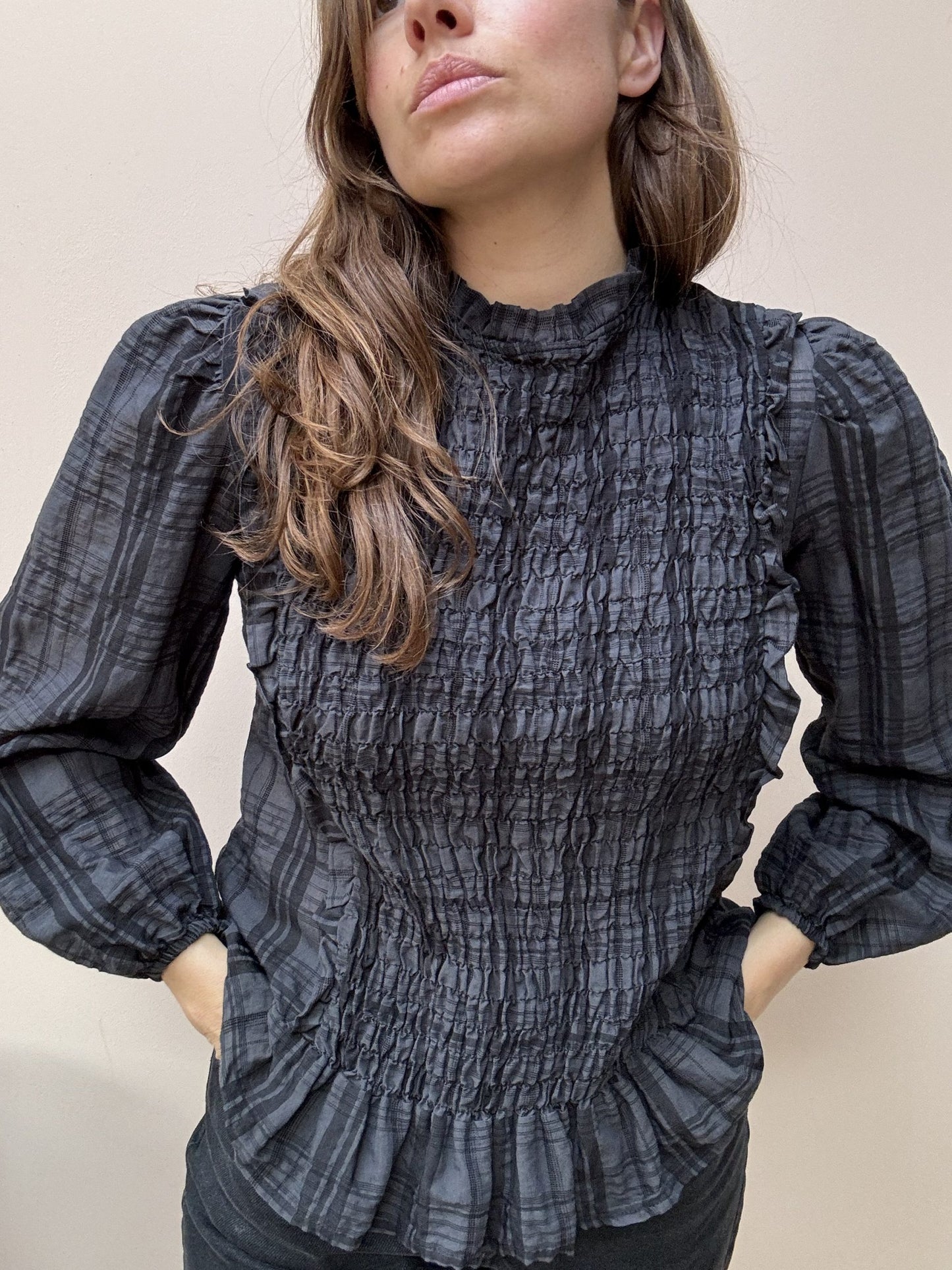 Smocked front top size 10