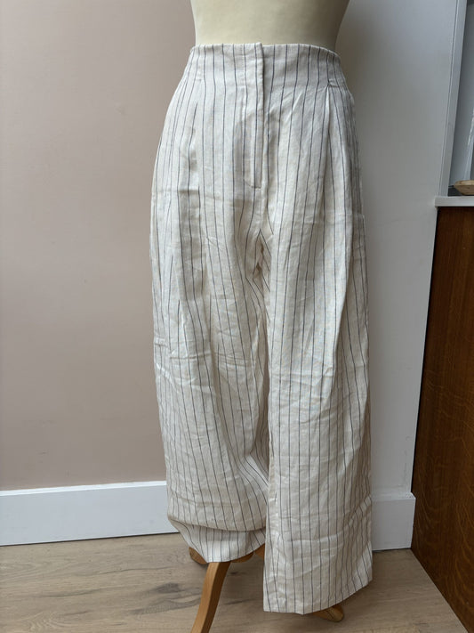 Linen wide leg trousers size 14 BNWT
