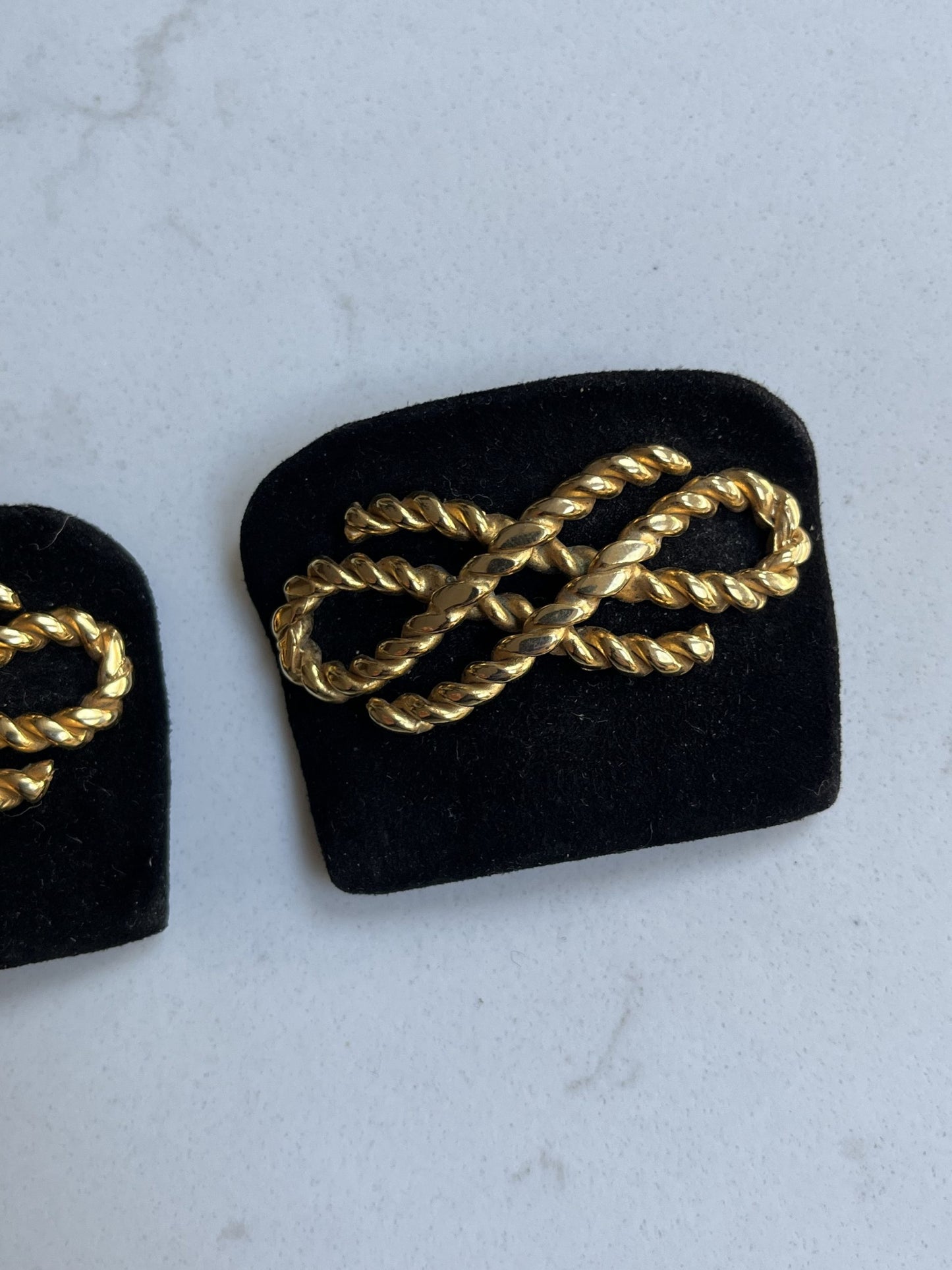 Black leather gold buckle shoe fronts