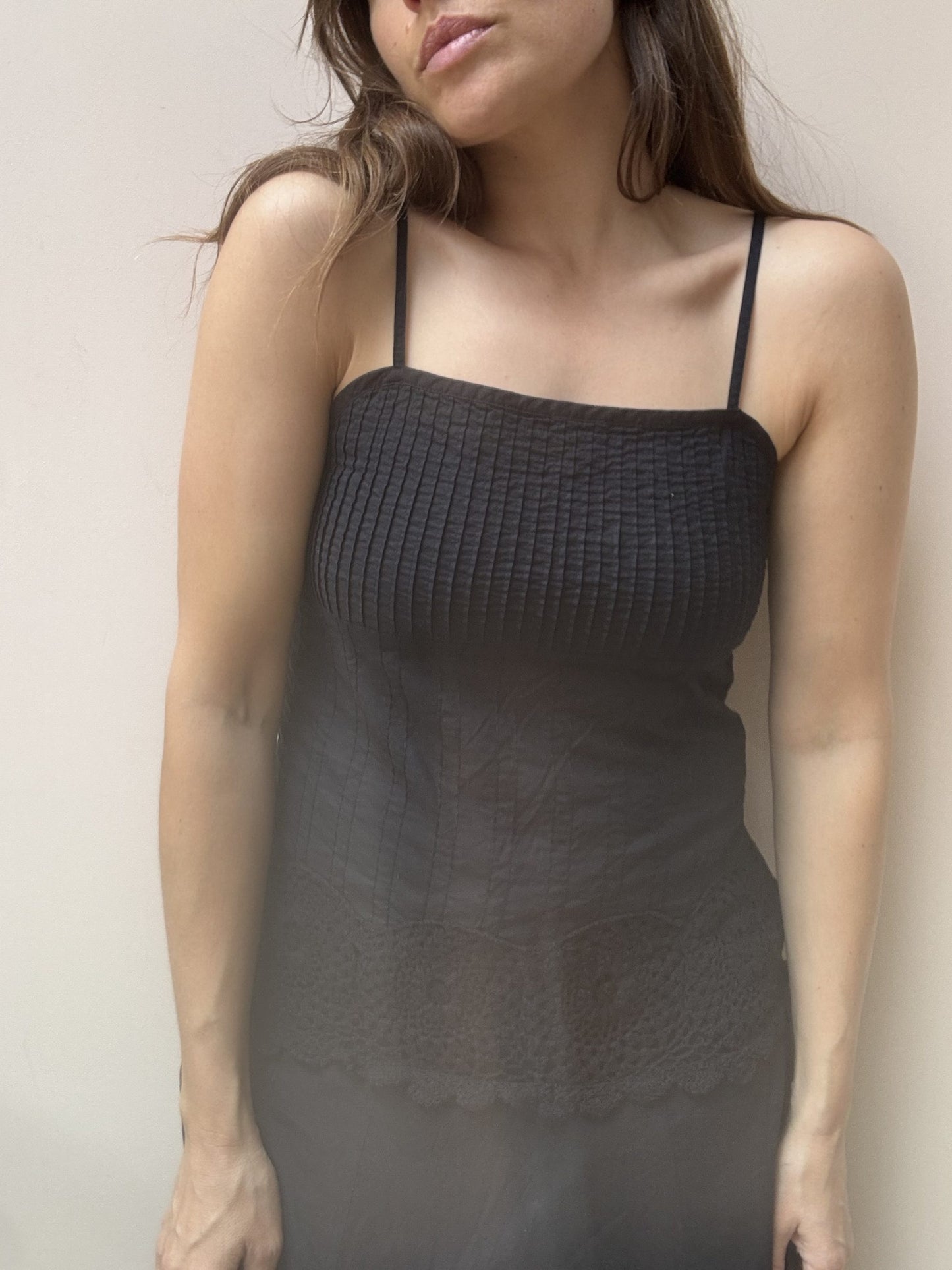 Vintage black dress 100% cotton size 10/12