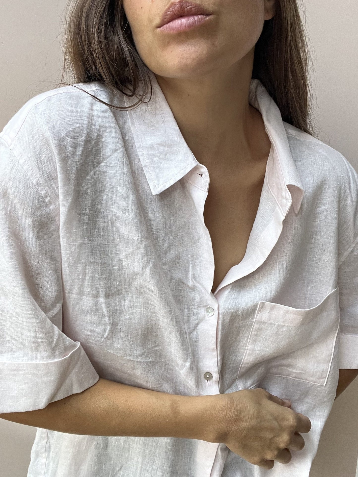 Pale pink linen size 18