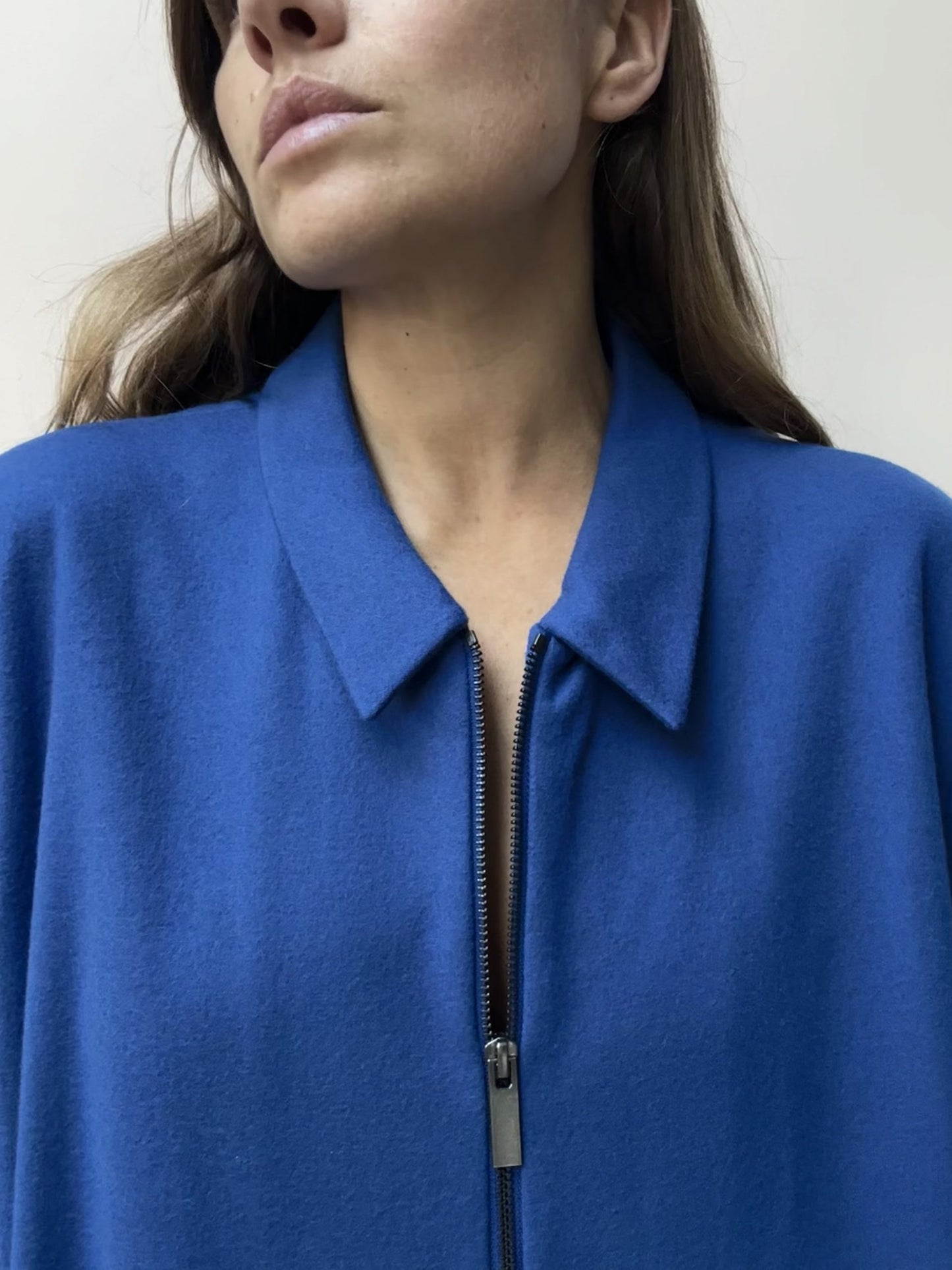 COS blue wool mix jacket size XL