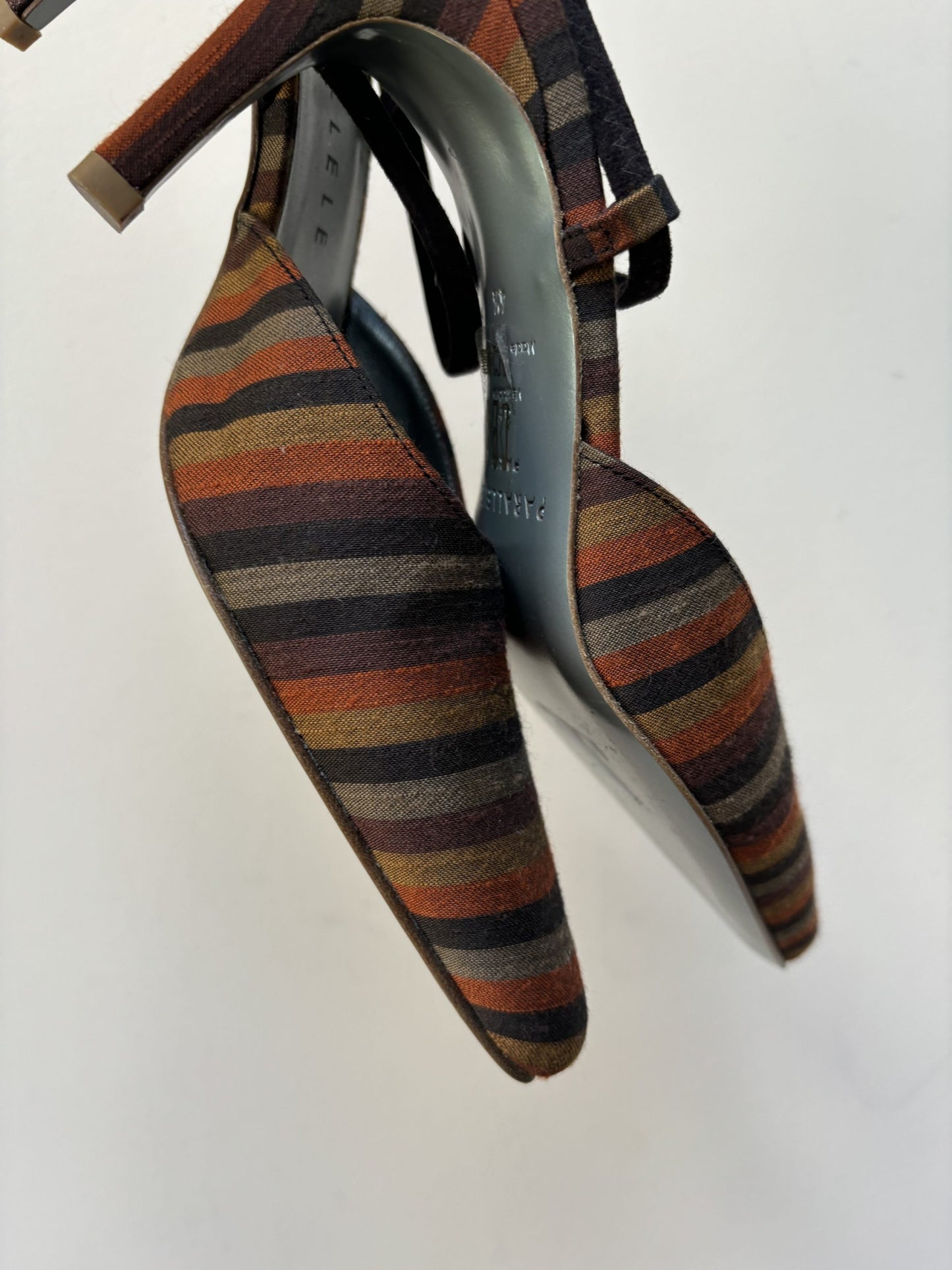 Vintage striped leather heels size UK4.5