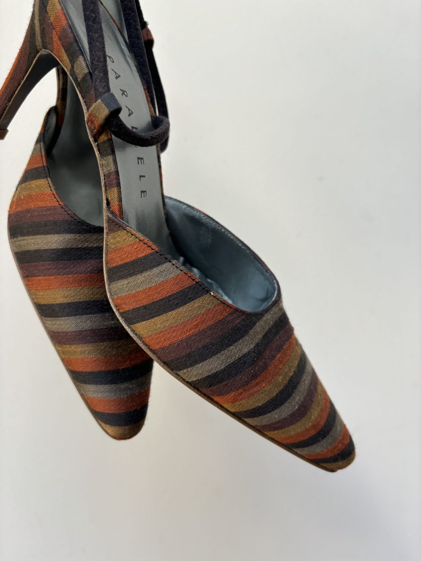 Vintage striped leather heels size UK4.5