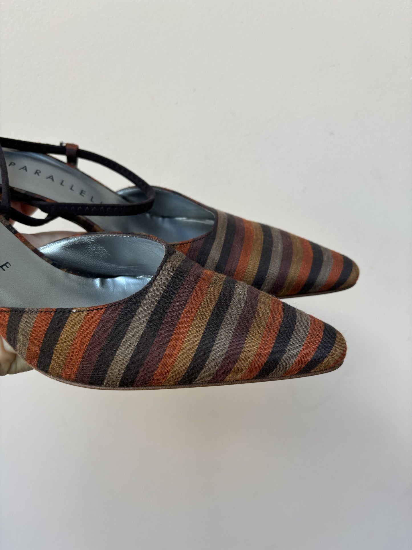 Vintage striped leather heels size UK4.5
