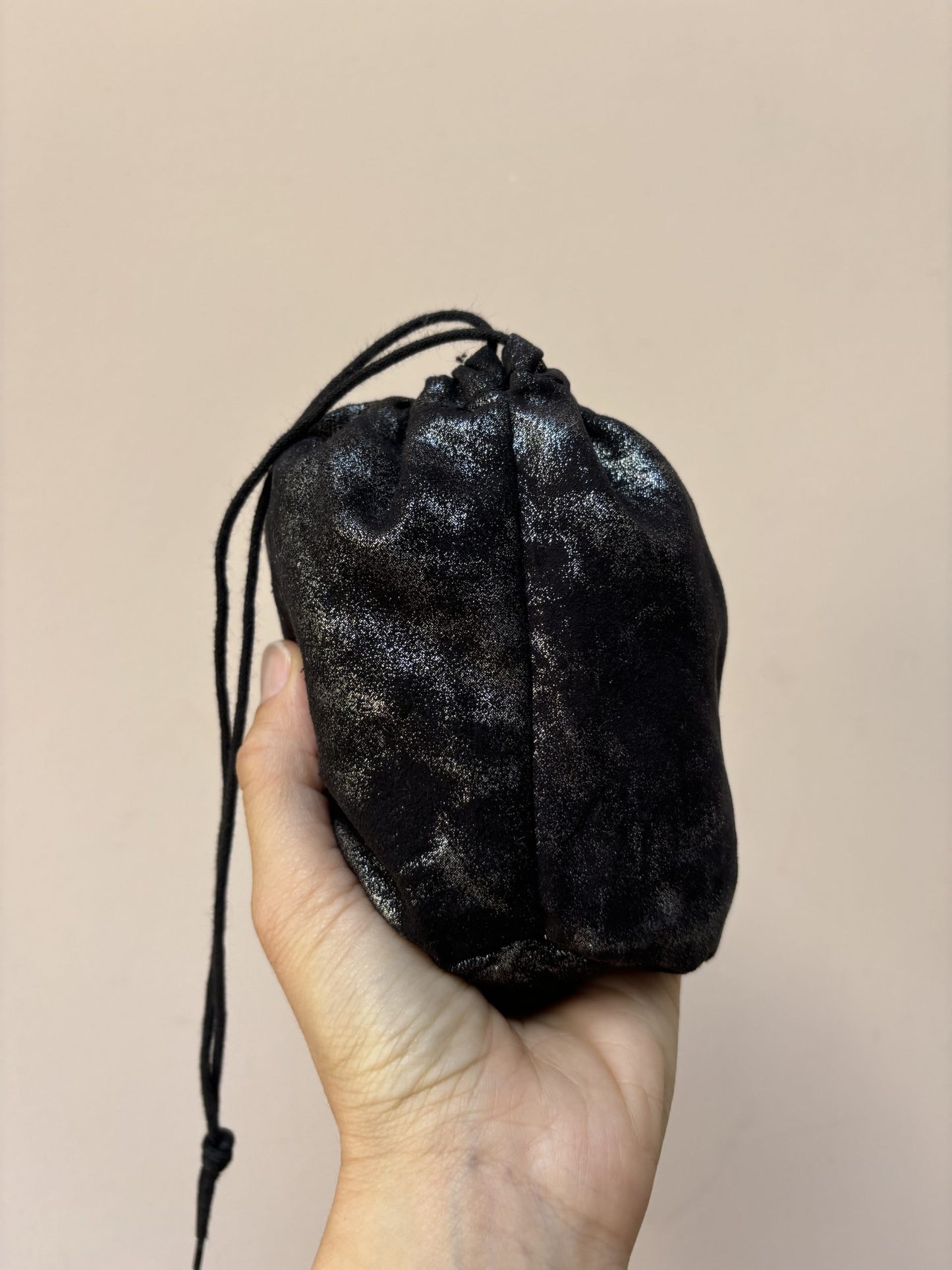 Leather ballet shoes, foldable with drawstring purse size uk4/5
