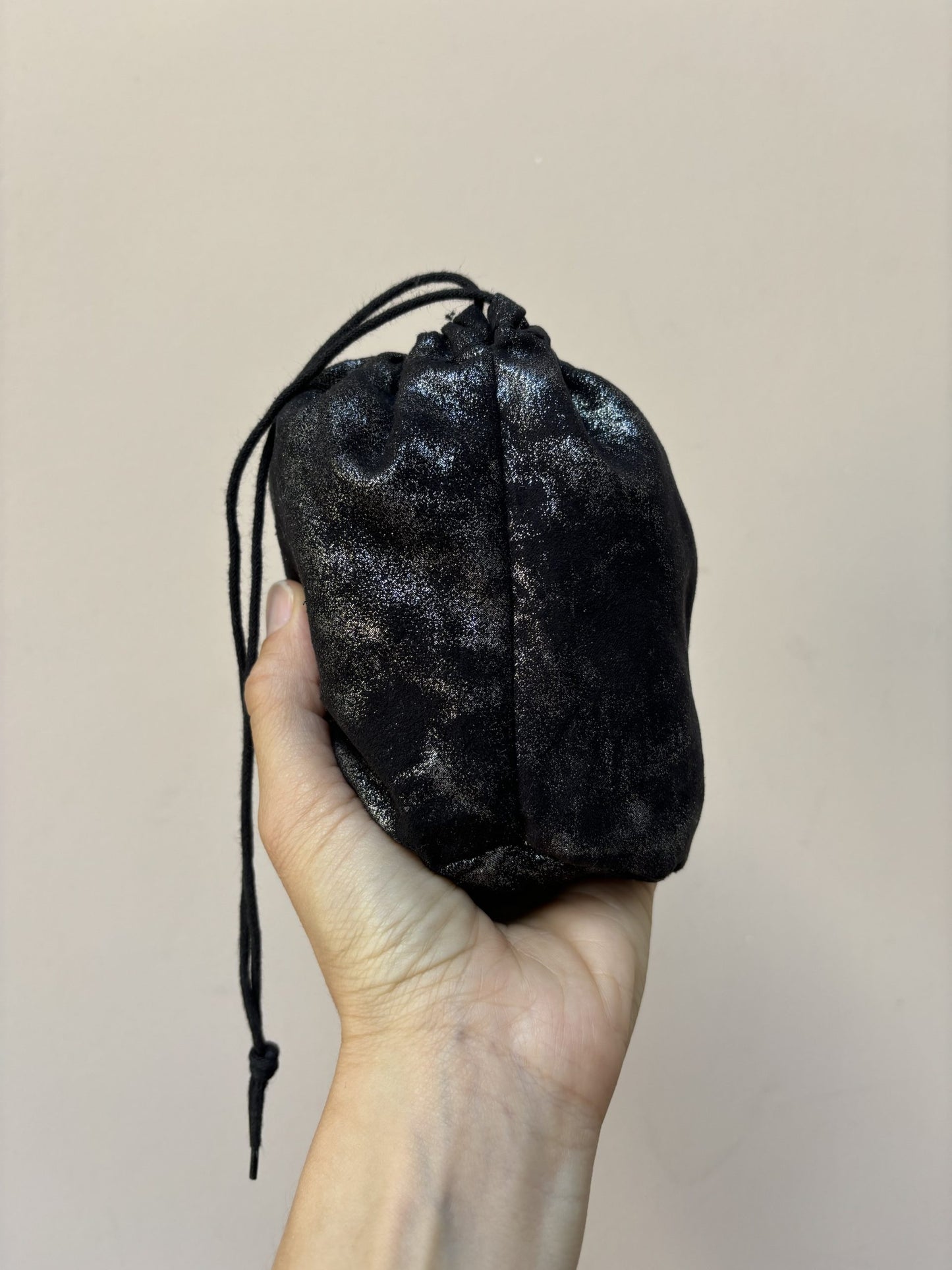 Leather ballet shoes, foldable with drawstring purse size uk4/5