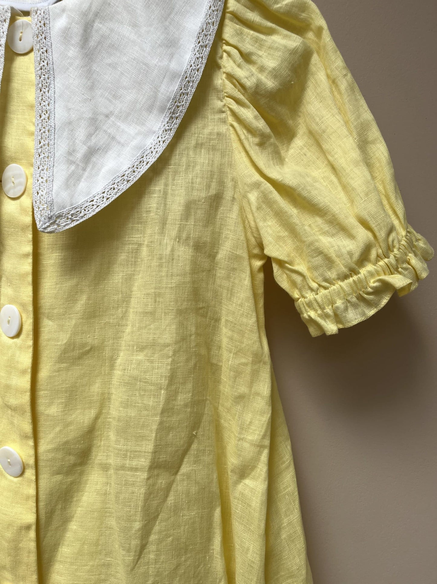 Stunning Sleeper brand linen dress with cotton collar, size XS